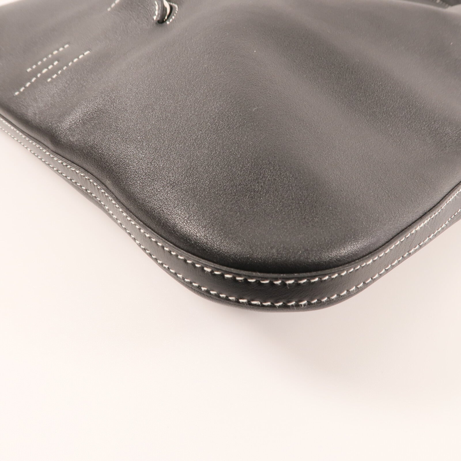 HERMES Evercolor皮革Bridado Backpack銀扣背包Noir