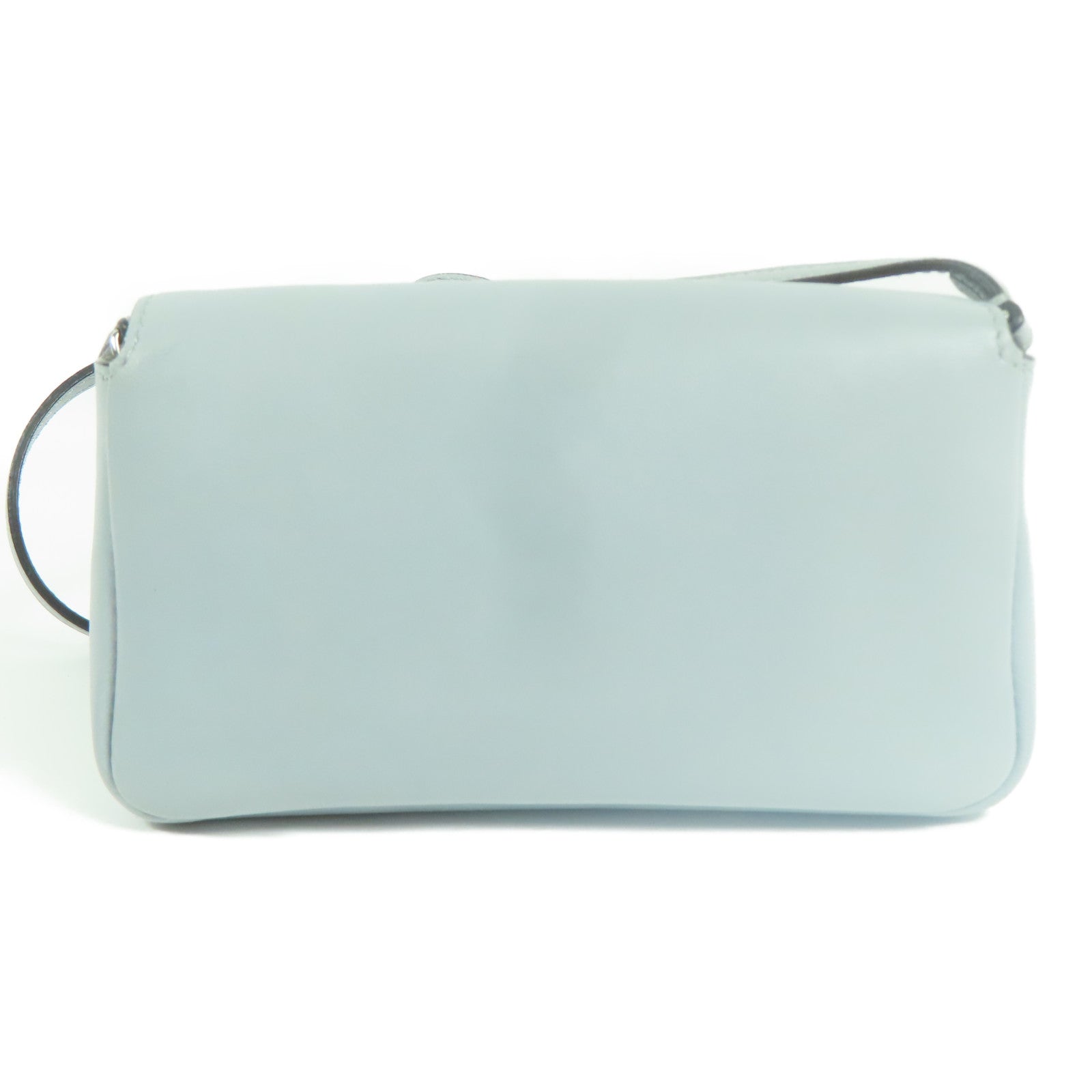 FENDI 牛皮皮革/狐狸毛Shoulder Bag銀扣肩背袋