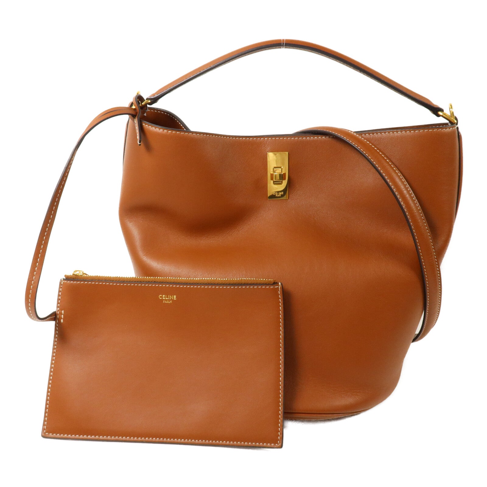 CELINE 牛皮皮革Bucket 16手挽肩背兩用袋