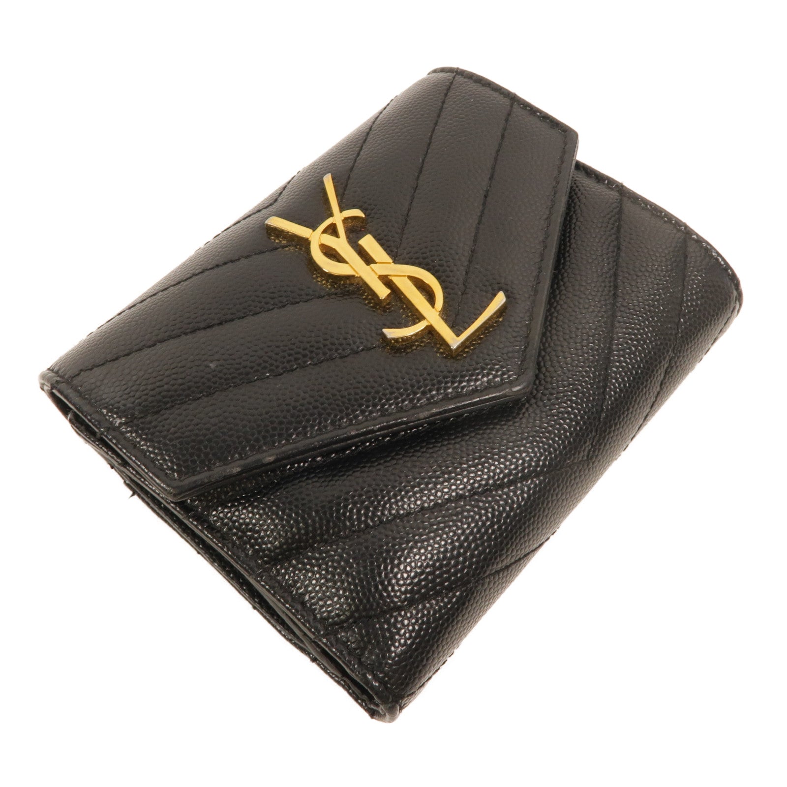 SAINT LAURENT 牛皮皮革Cassandre Matelasse Compact錢包