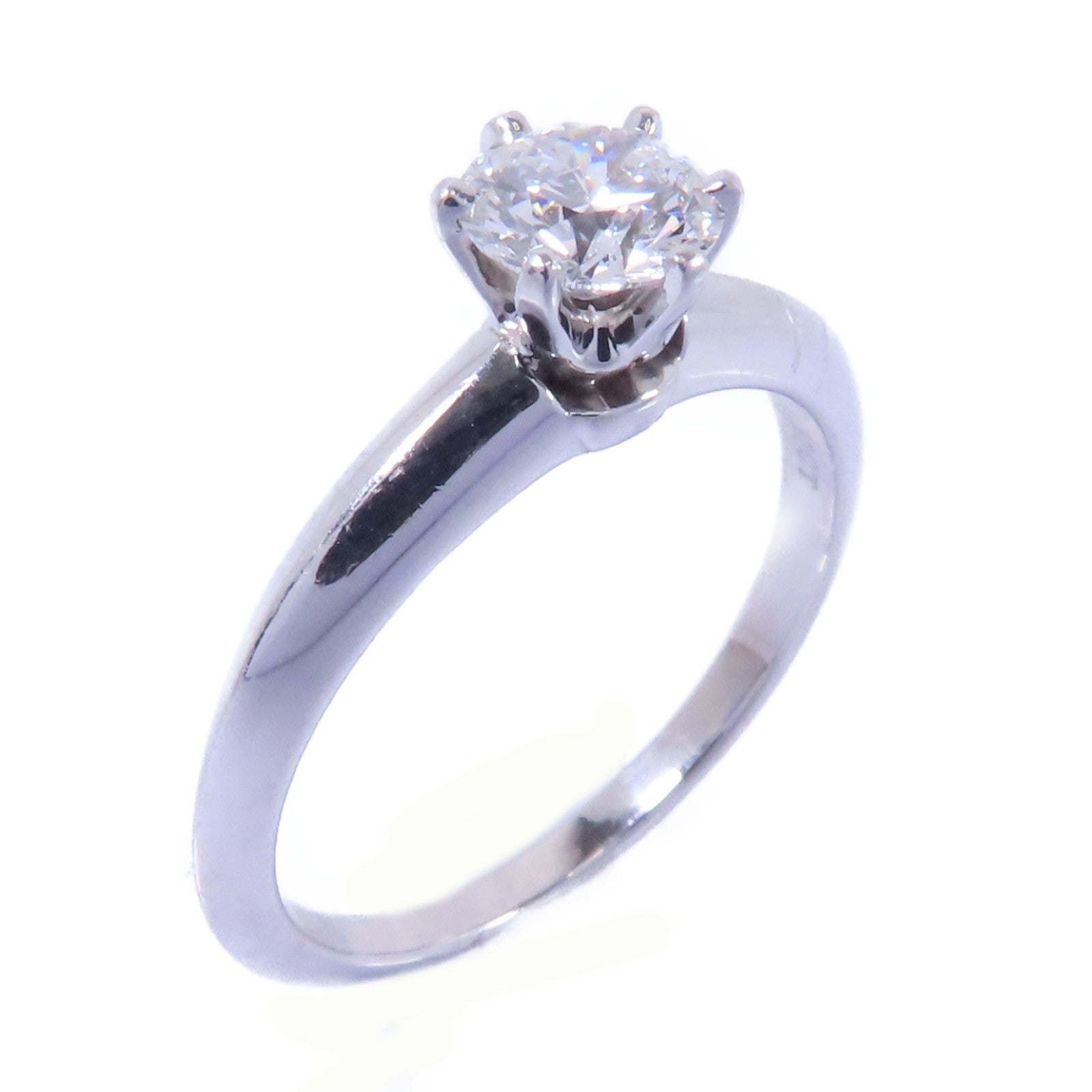 TIFFANY＆CO PT950鉑金Diamond Ring 0.57ct鑽石戒指US#5.75