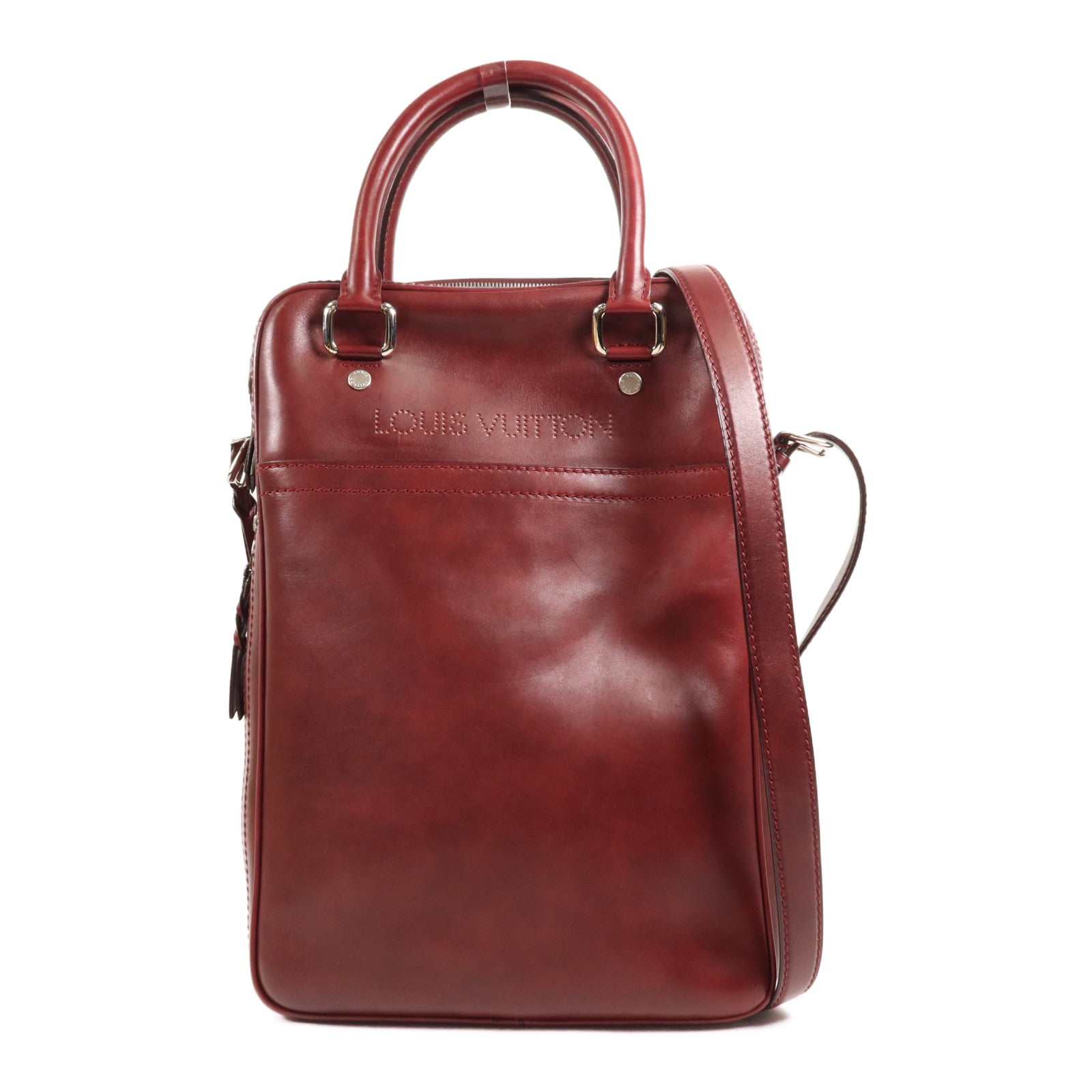 LOUIS VUITTON 牛皮皮革Shoulder Bag銀扣肩背袋