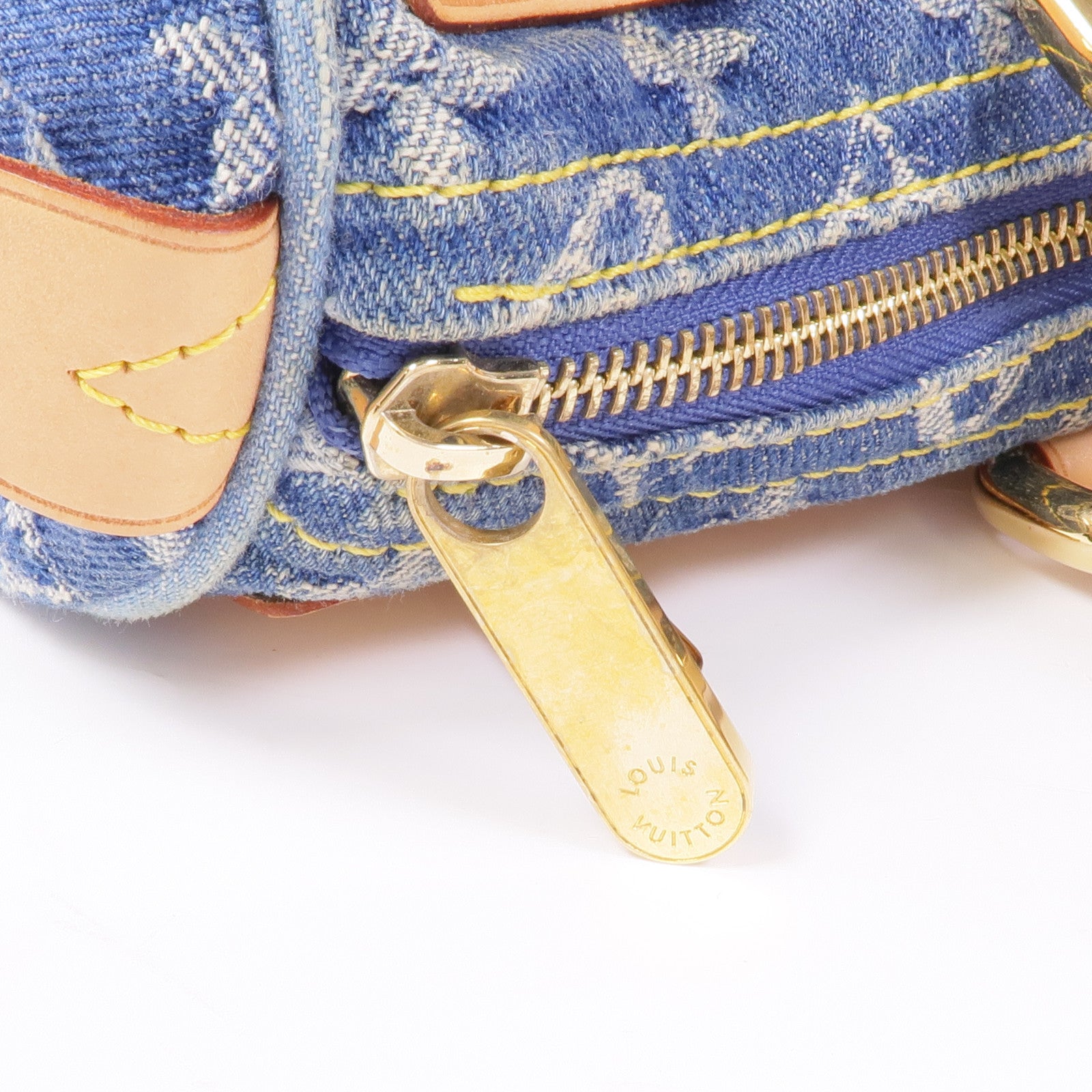 LOUIS VUITTON Monogram Denim Neo Speedy金扣手挽袋