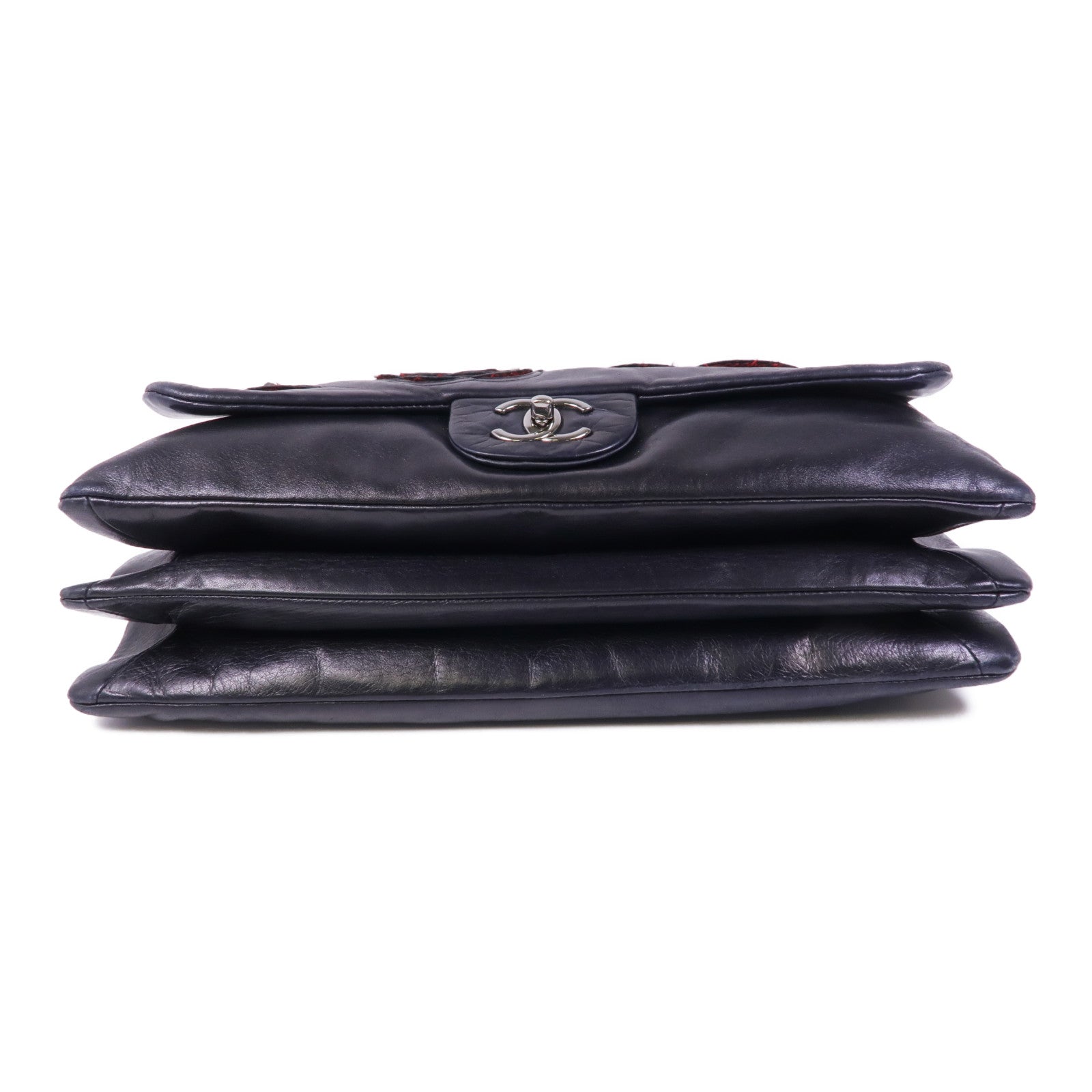 CHANEL 羊皮皮革Chain Shoulder銀扣鏈帶肩背袋