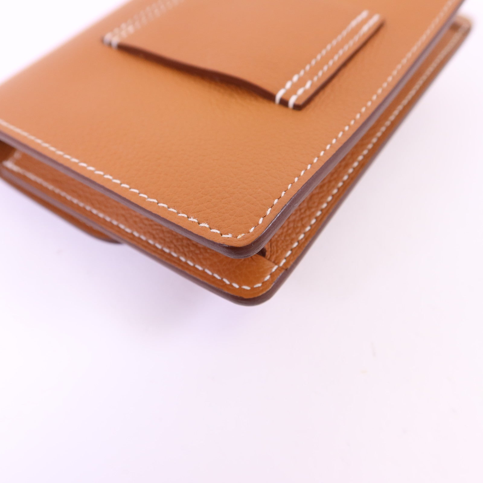 HERMES Evercolor皮革Roulis Slim金扣錢包Gold