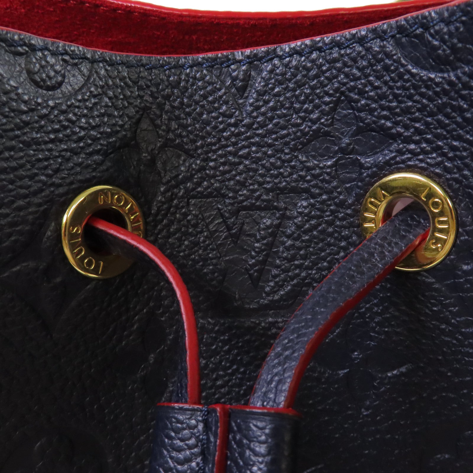 LOUIS VUITTON Monogram Empreinte NEO NOE Shoulder Bag金扣手挽肩背兩用袋深藍色/紅色