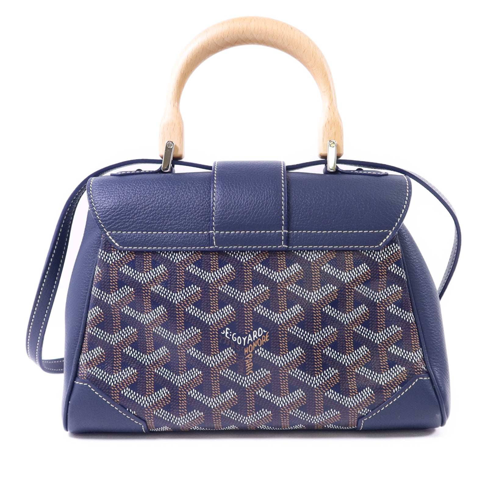 GOYARD 塗層帆布/牛皮皮革Souple Mini銀扣手挽肩背兩用袋