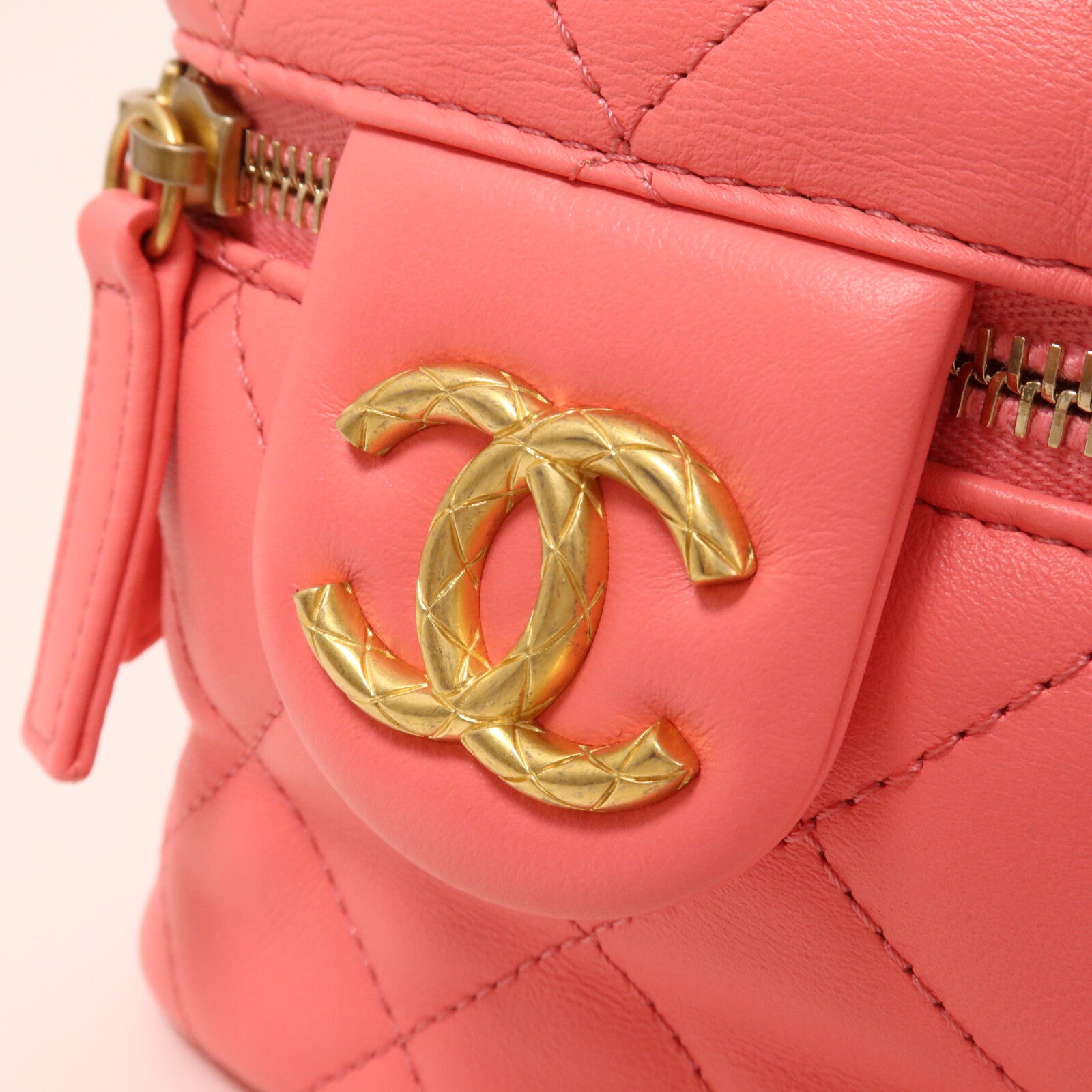CHANEL 羊皮皮革Vanity Case鏈帶手挽肩背兩用袋