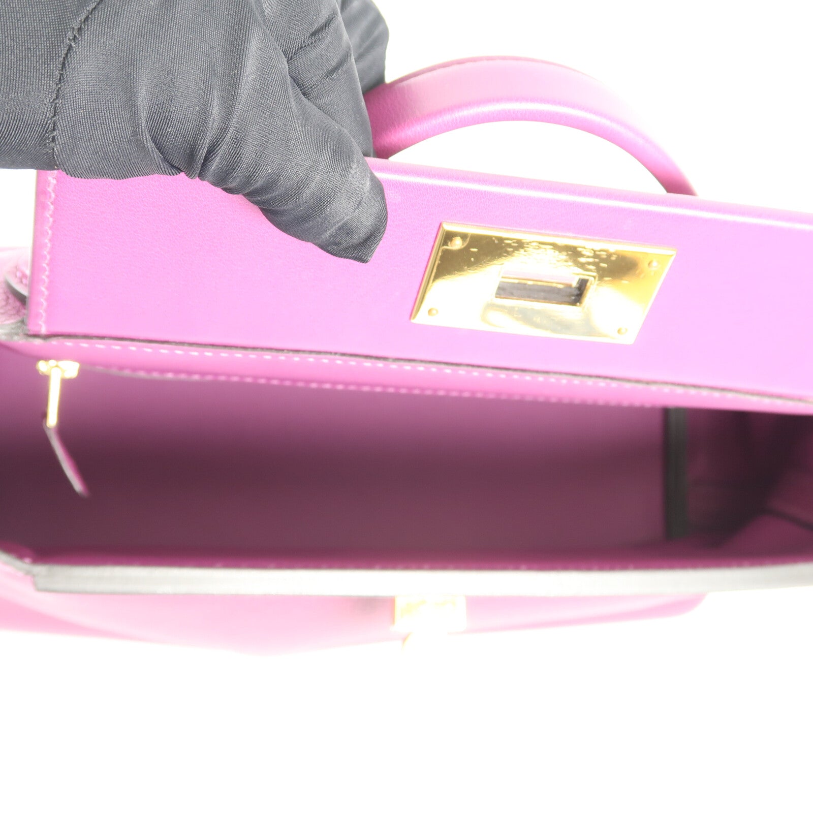 HERMES Clemence皮革24/24 29CM金扣手挽肩背兩用袋Anemone