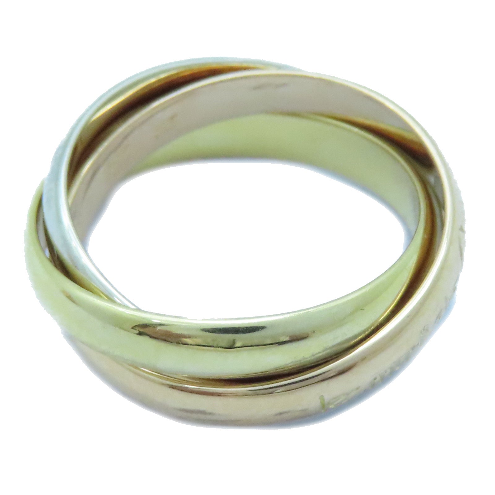 CARTIER 【激減優惠】18K黃金/白金/玫瑰金Trinity戒指Cartier#53/US#6.5