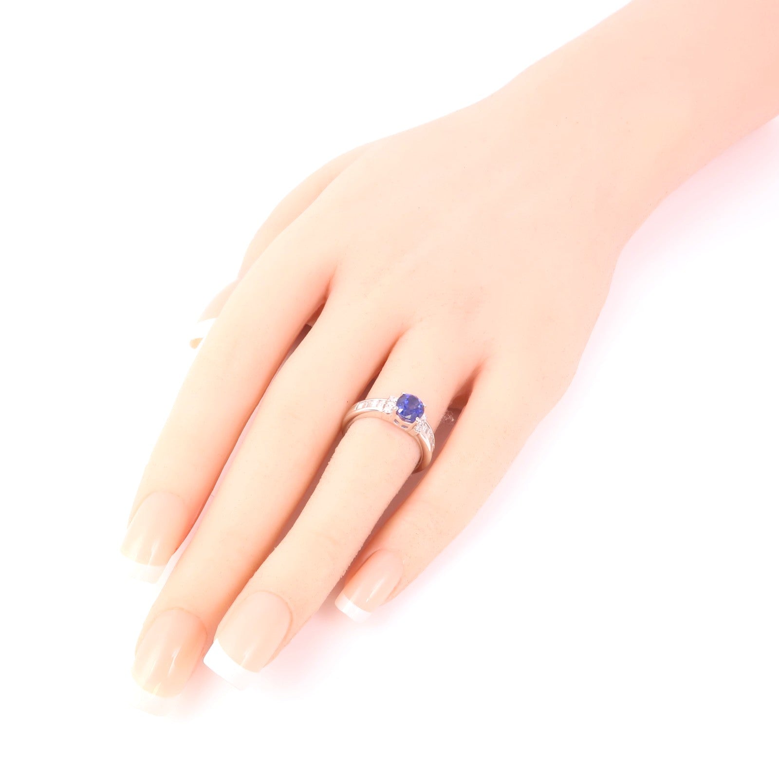 JEWELRY PT900鉑金/Sapphire/Diamond Ring藍寶石/鑽石戒指US#6