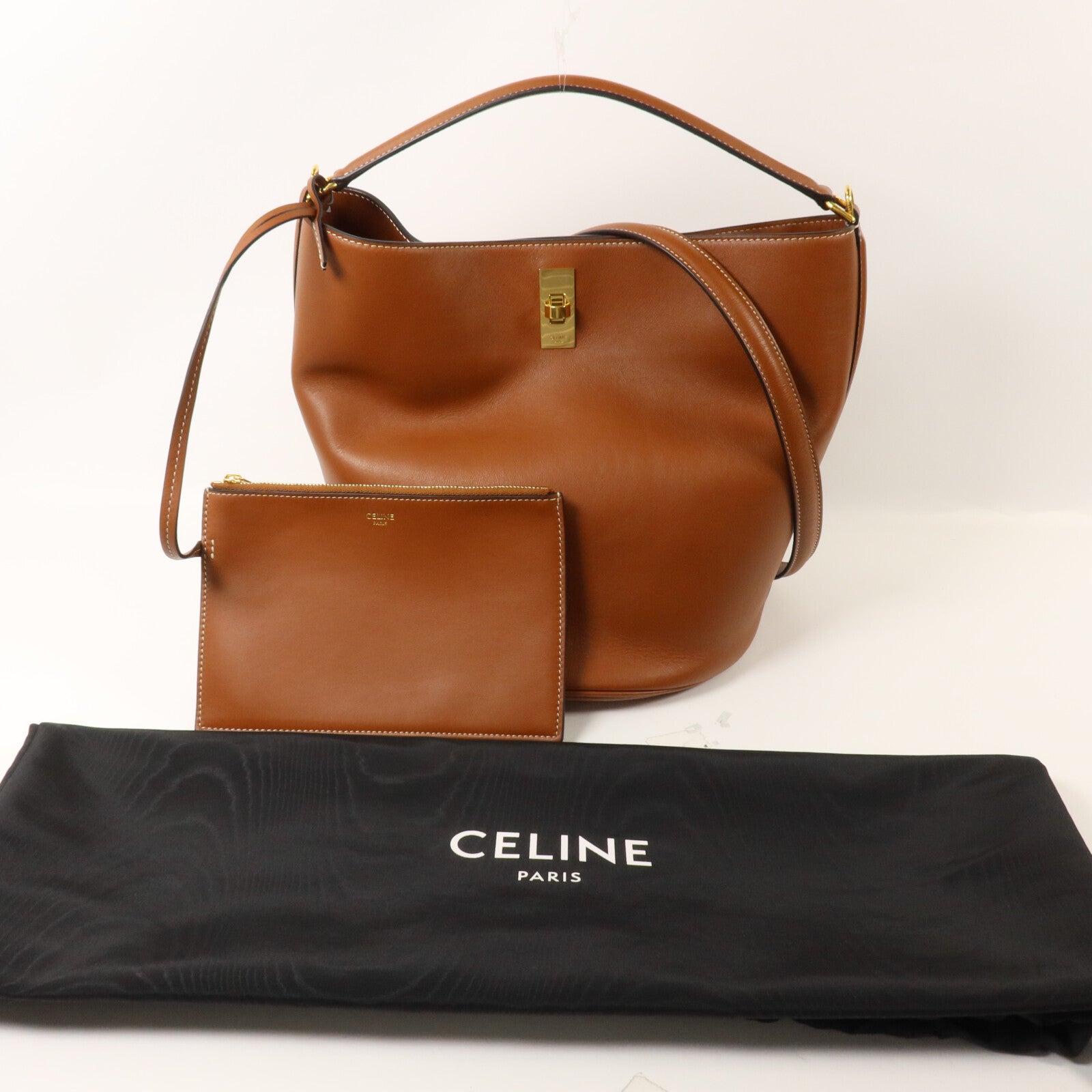 CELINE 牛皮皮革Bucket 16手挽肩背兩用袋