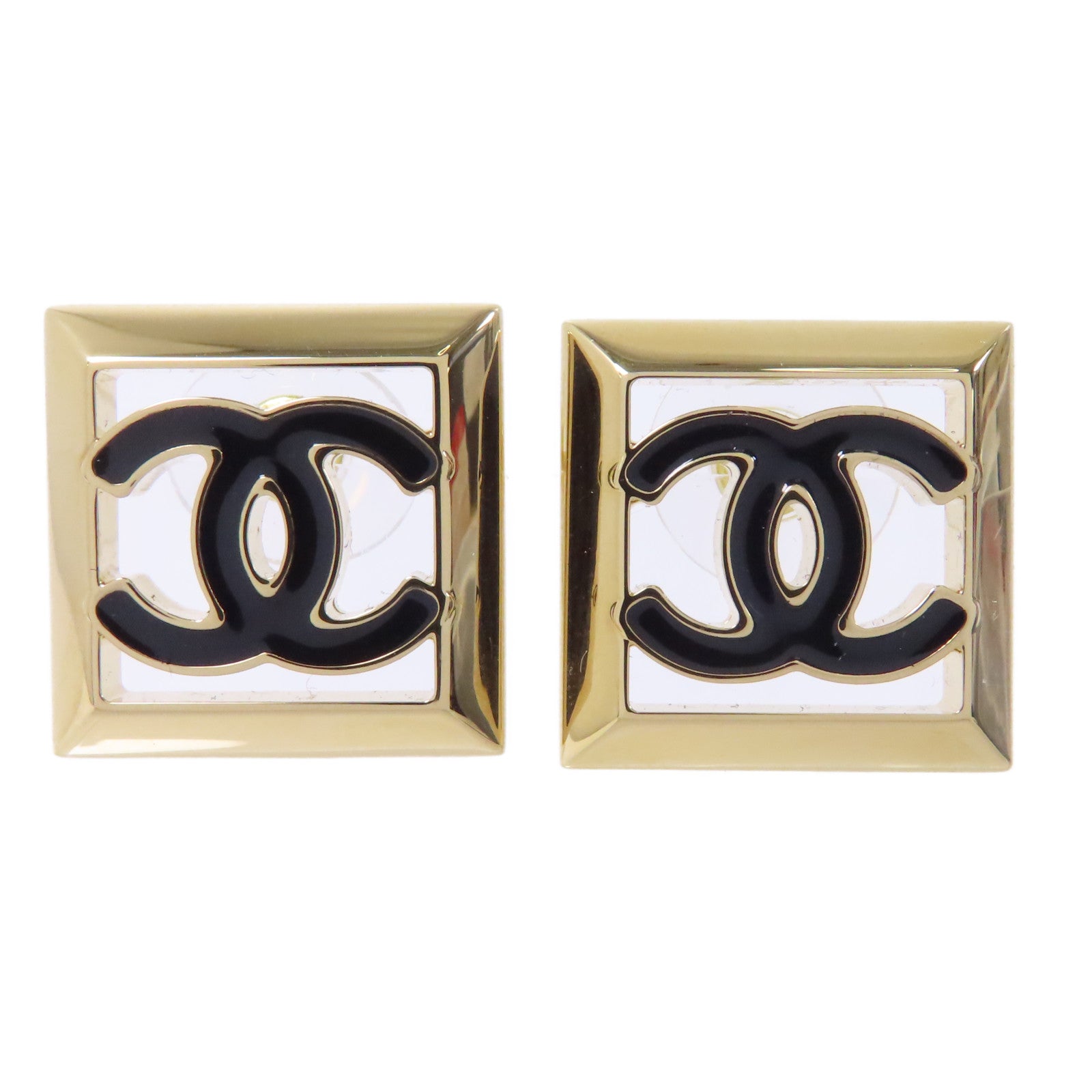 CHANEL 金屬Earrings耳環金色/黑色