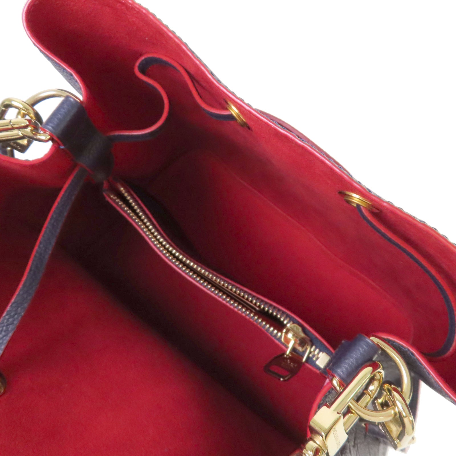 LOUIS VUITTON Monogram Empreinte NEO NOE Shoulder Bag金扣手挽肩背兩用袋深藍色/紅色