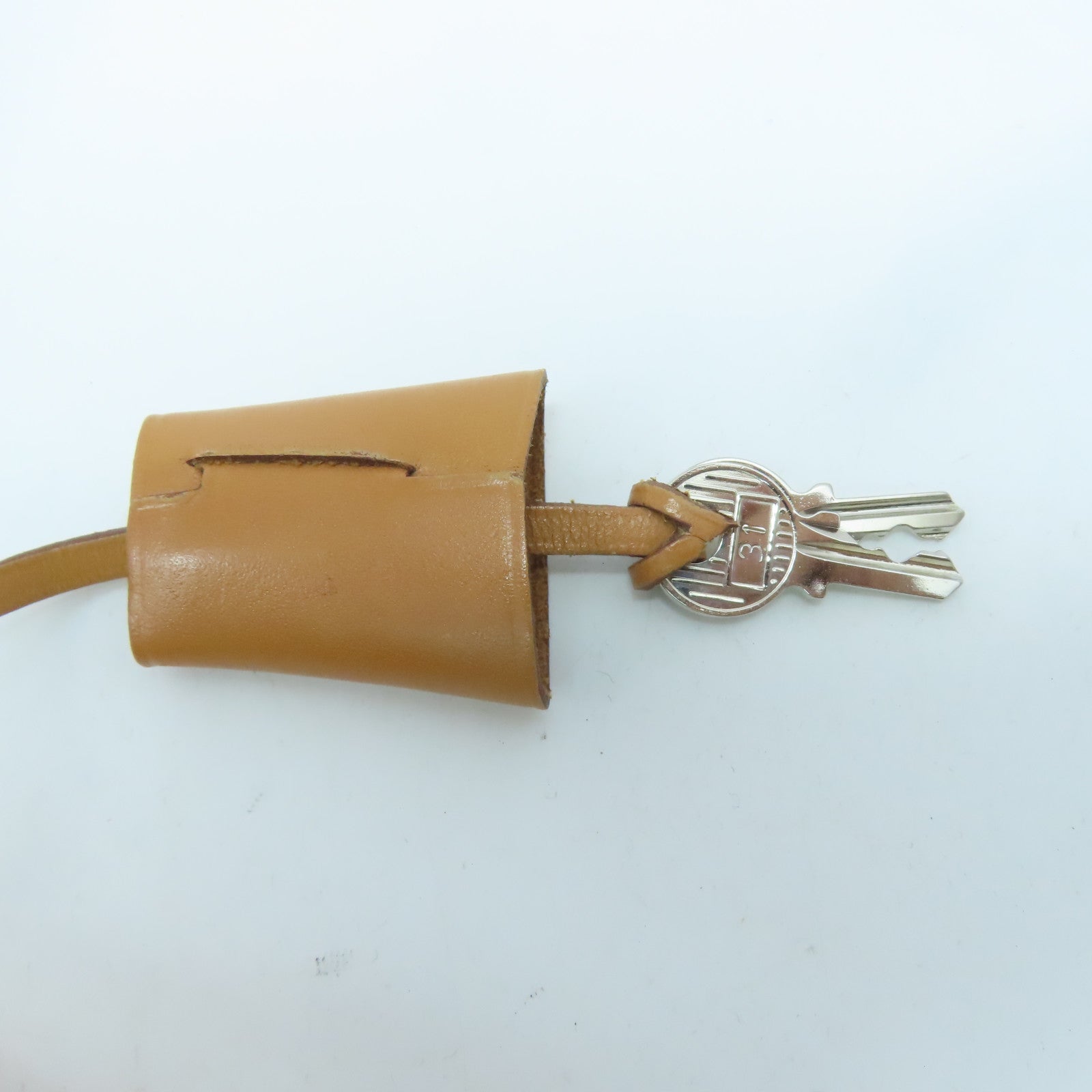 HERMES 【清倉大減價】帆布Herbag GM銀扣手挽肩背兩用袋橙色/啡色