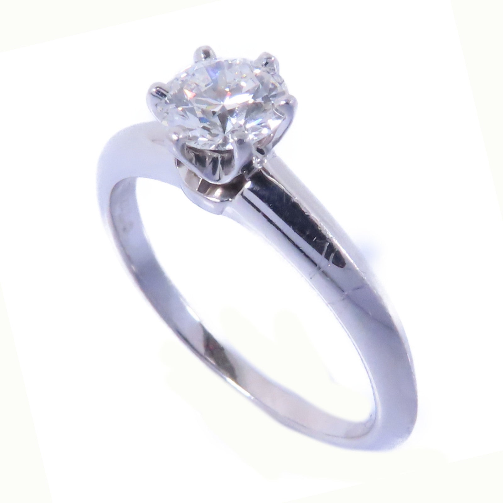 TIFFANY＆CO PT950鉑金Diamond Ring 0.57ct鑽石戒指US#5.75