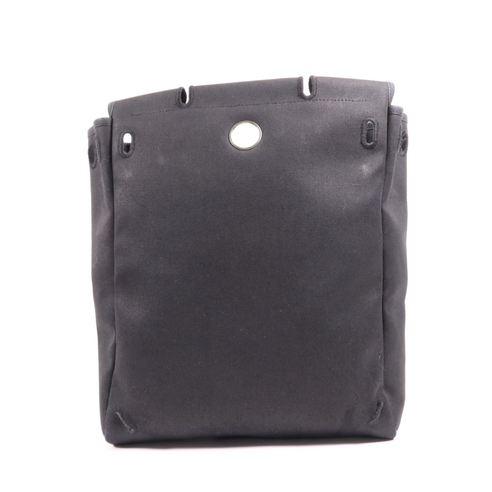 HERMES 帆布Herbag Backpack銀扣背包