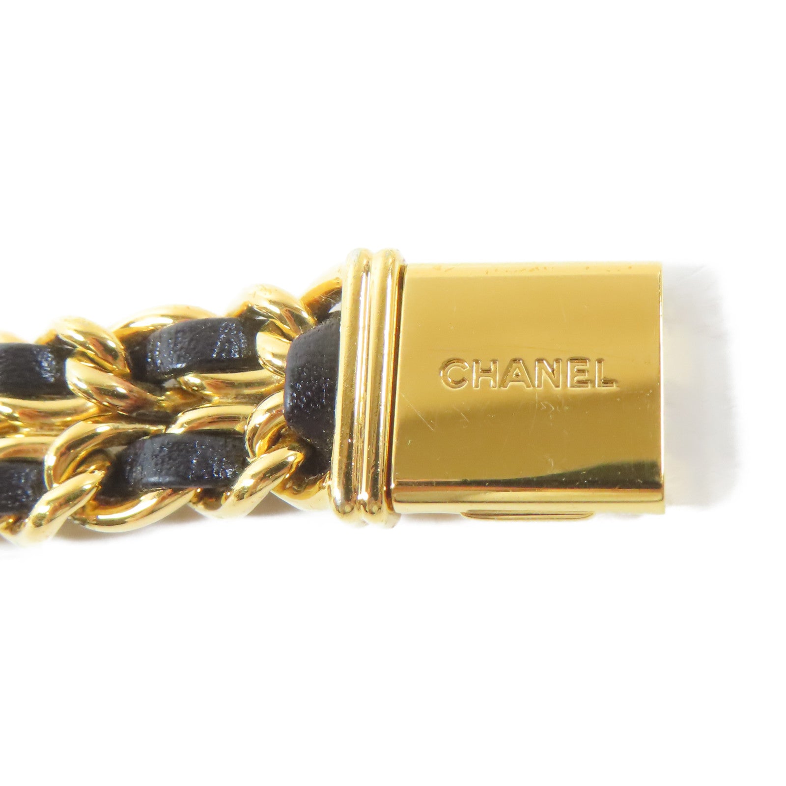 CHANEL Preimier L鍍金手錶石英機芯黑色