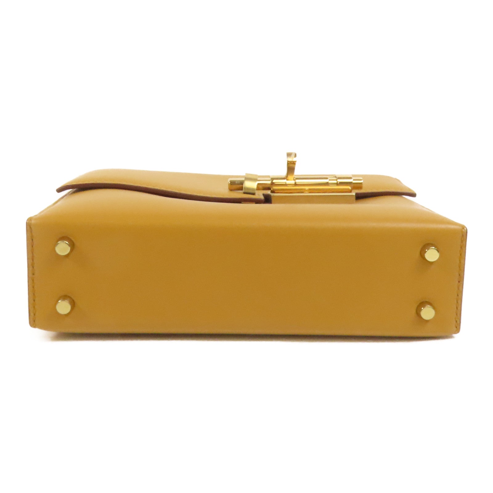 HERMES Tadelakt皮革Verrou Mini金扣鏈帶肩背袋Sesame