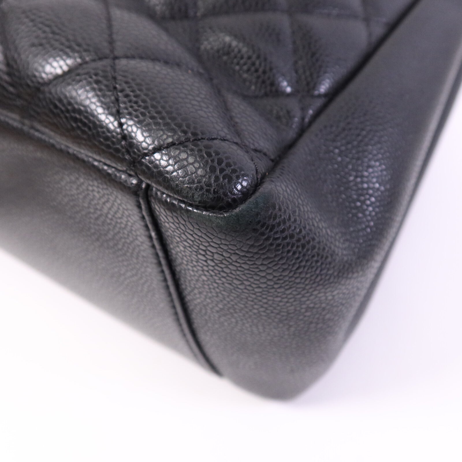 CHANEL 牛皮皮革GST Grand Shopping Tote Bag銀扣鏈帶肩背袋