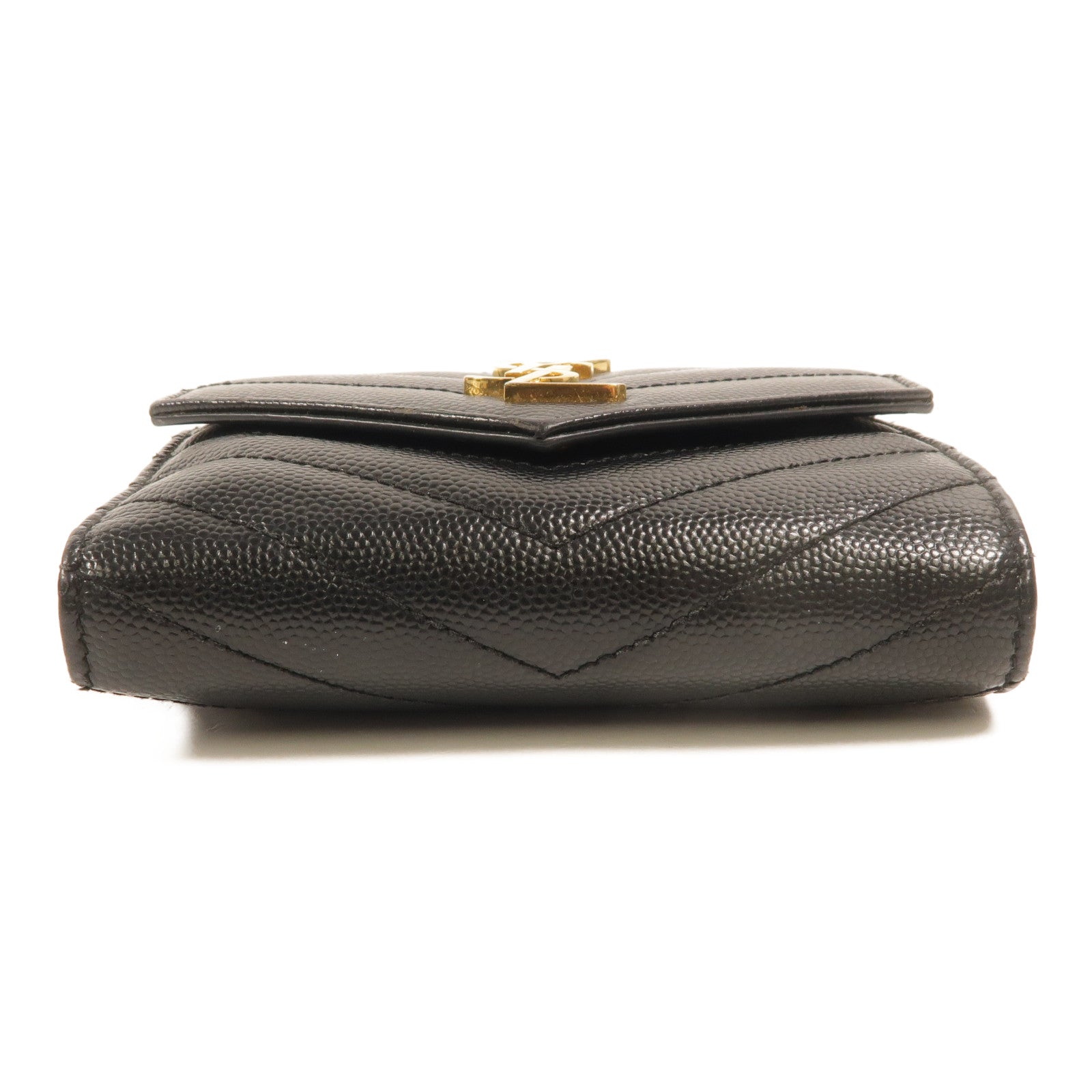 SAINT LAURENT 牛皮皮革Cassandre Matelasse Compact錢包