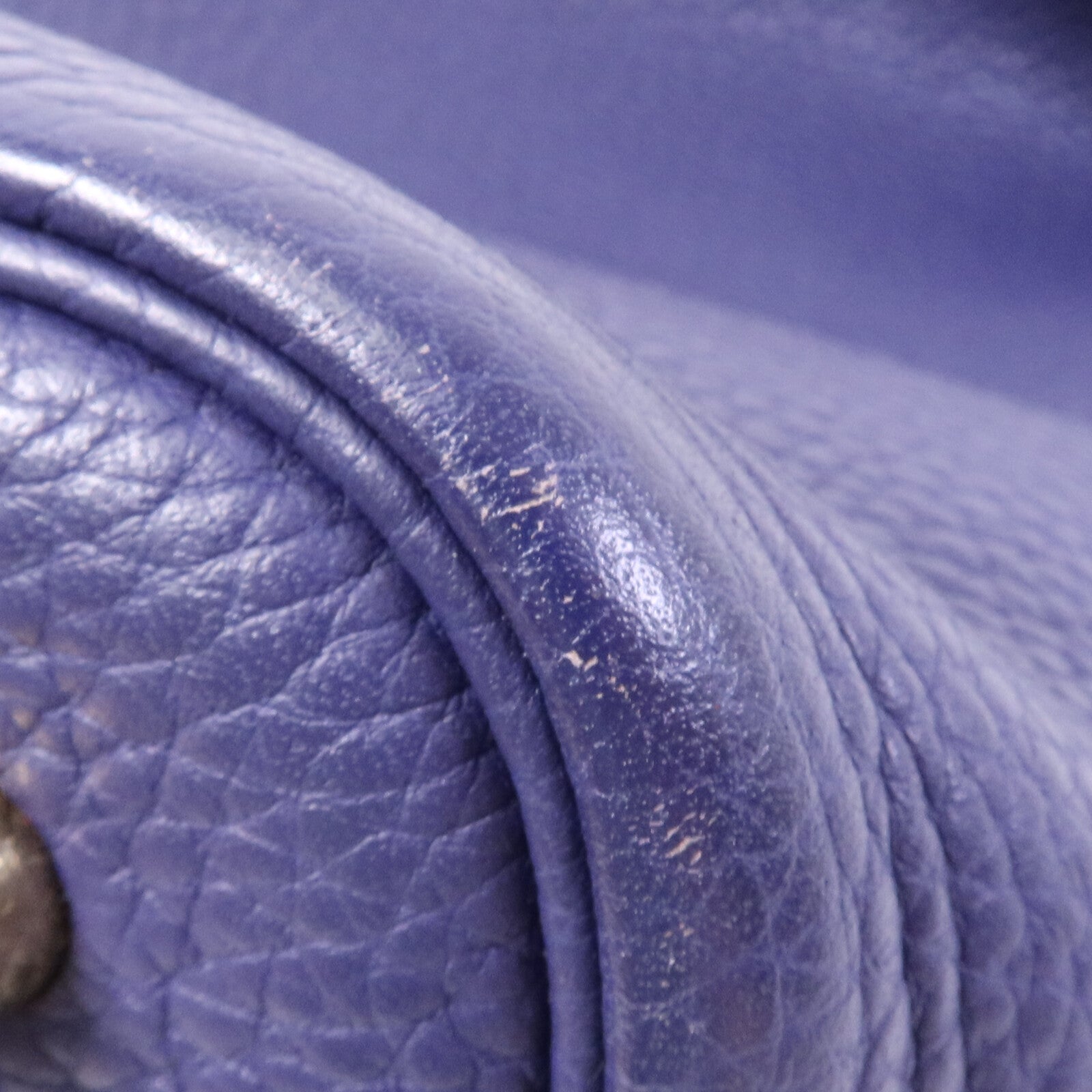 HERMES Clemence皮革Picotin MM金扣手挽袋Bleu Encre