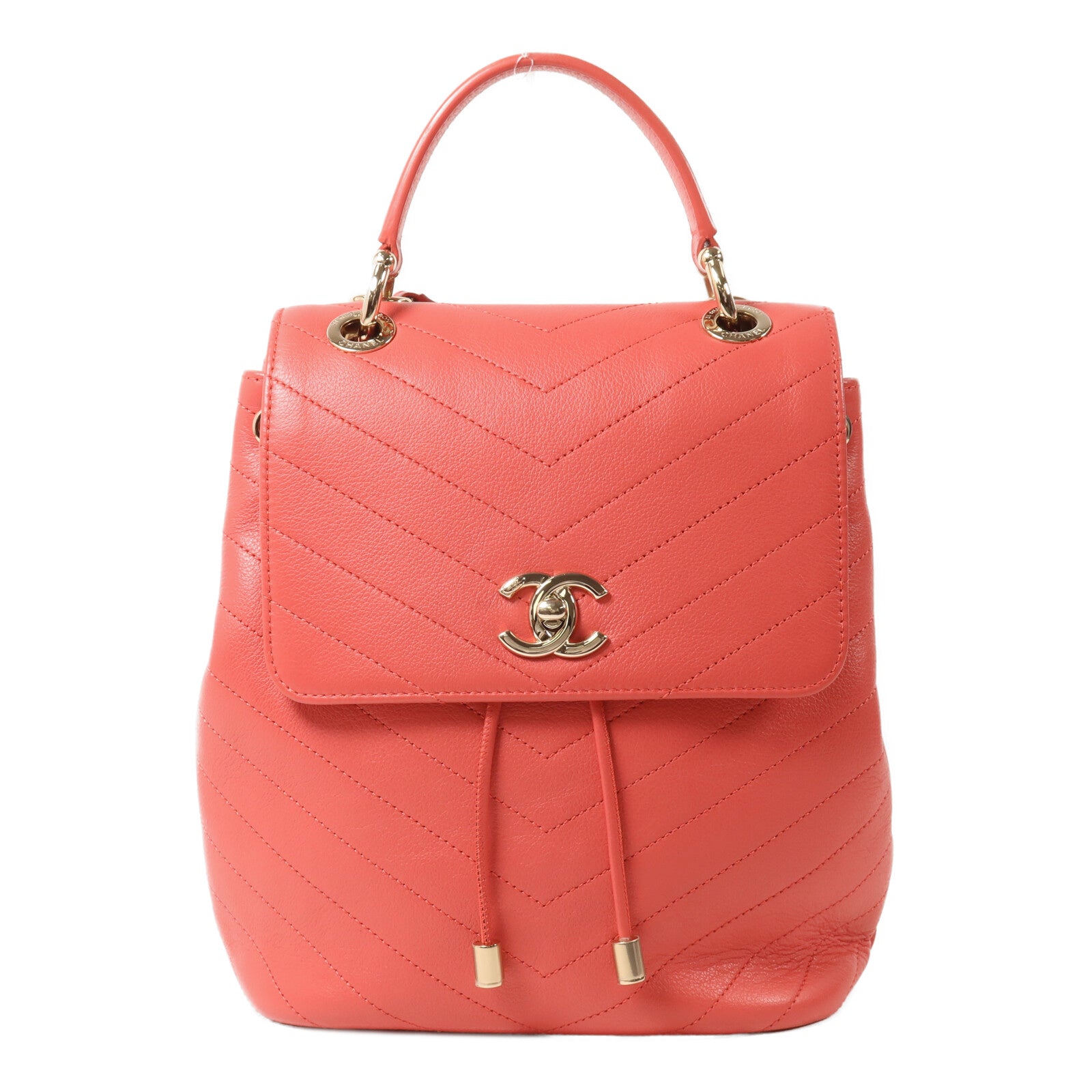 CHANEL 牛皮皮革Backpack鏈帶背包