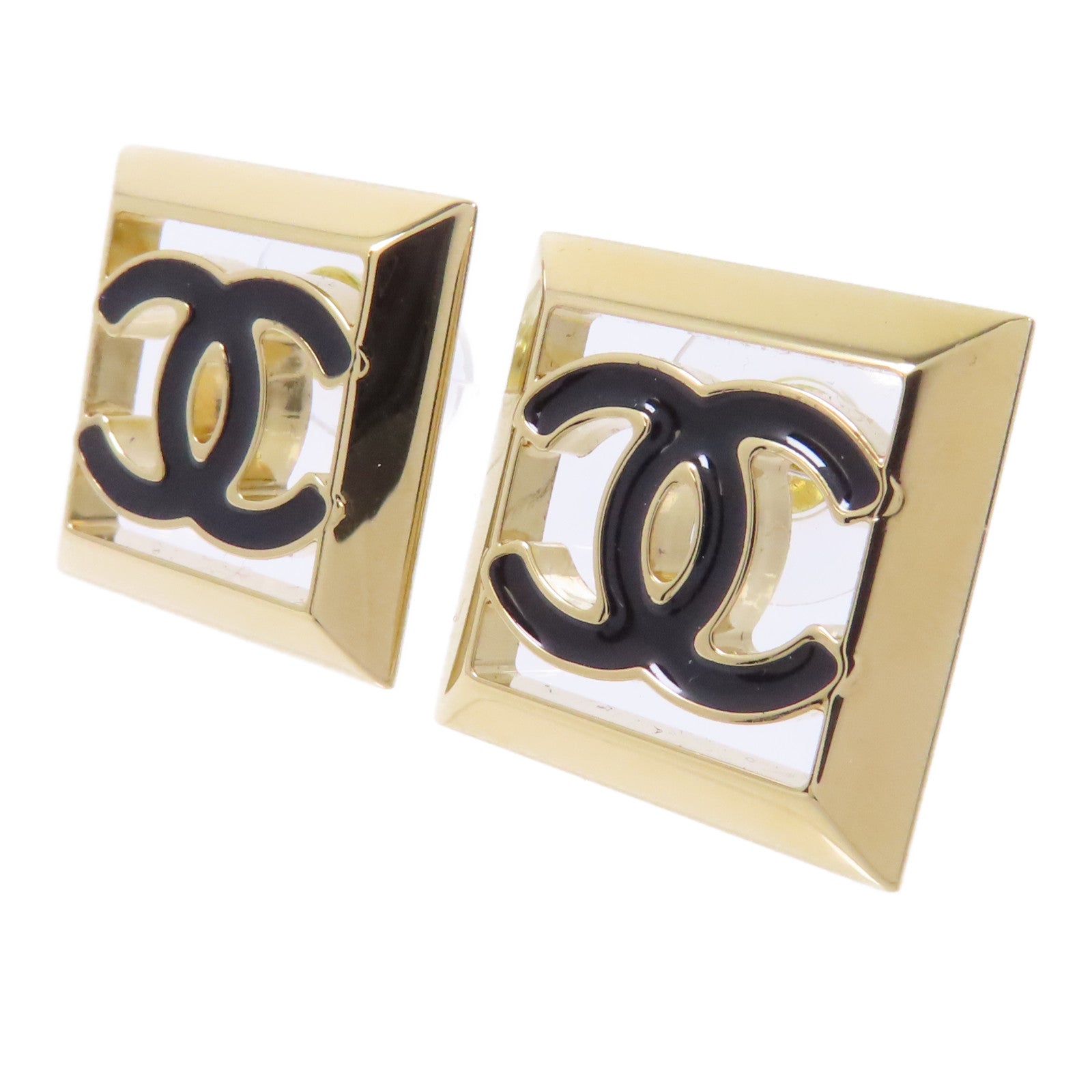 CHANEL 金屬Earrings耳環金色/黑色