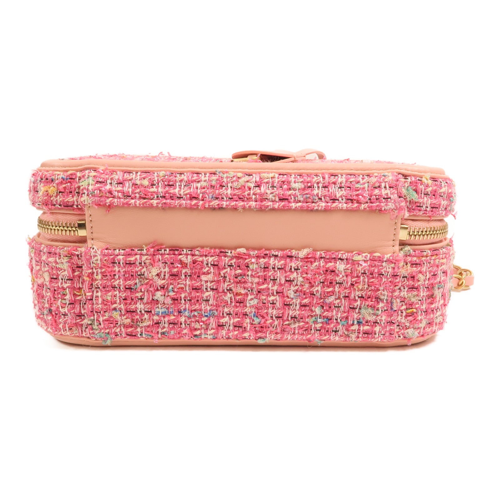 CHANEL 粗花呢Vanity Case 21cm金扣鏈帶肩背袋