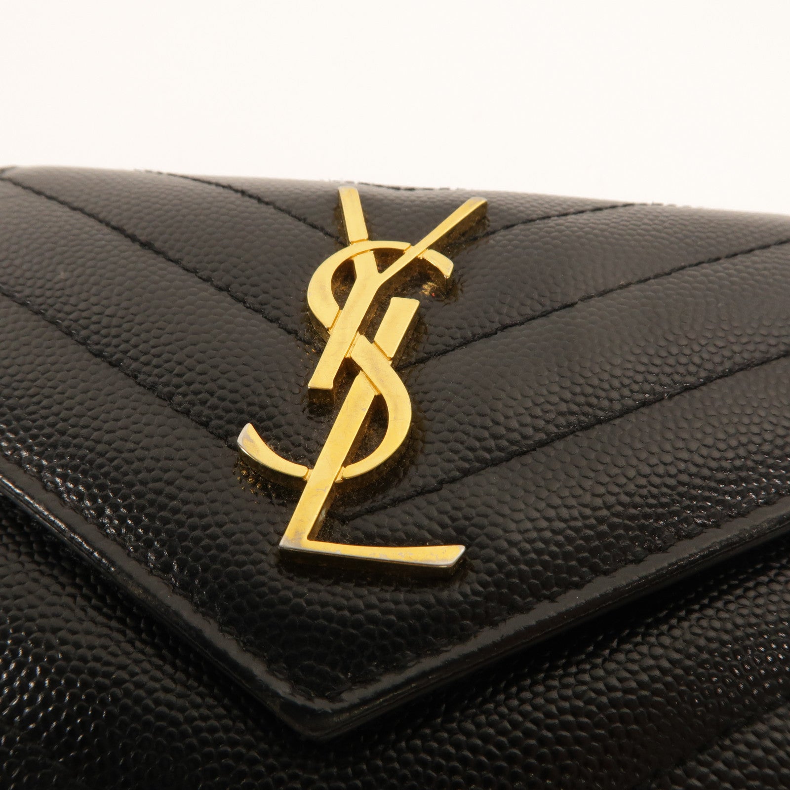 SAINT LAURENT 牛皮皮革Cassandre Matelasse Compact錢包