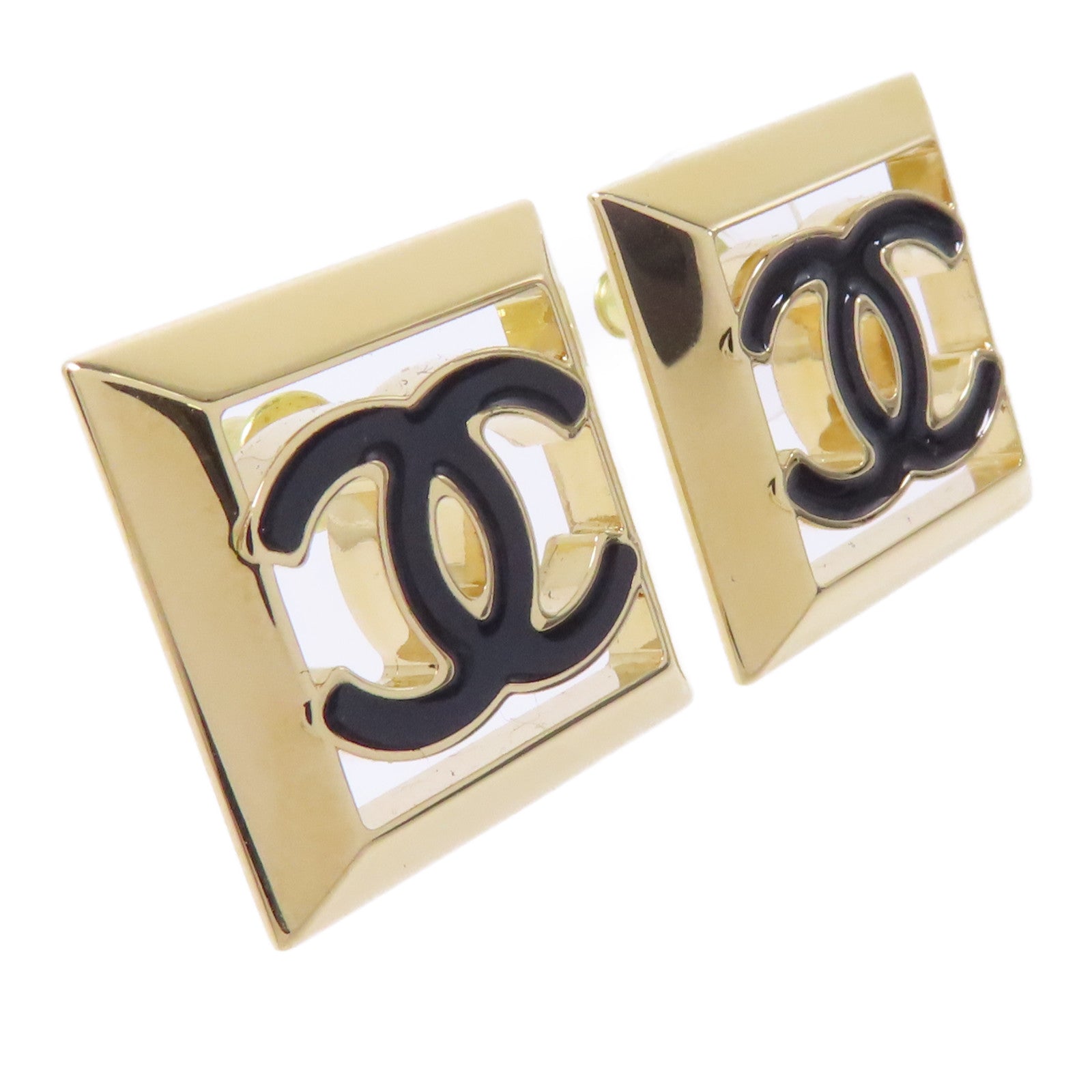 CHANEL 金屬Earrings耳環金色/黑色