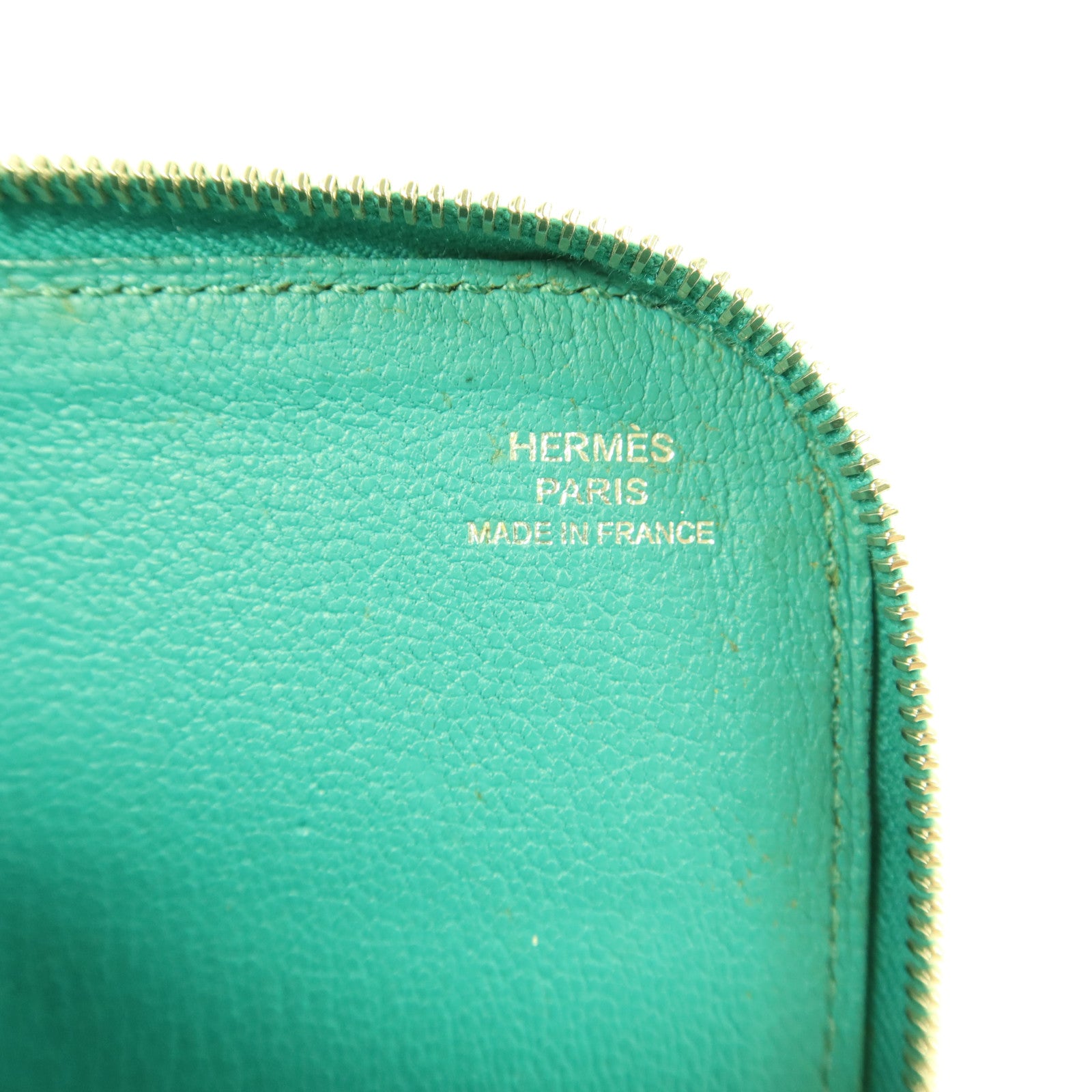 HERMES 【激減優惠】Epsom皮革Zipper Long Wallet銀扣拉鏈長錢包Bleu Paon