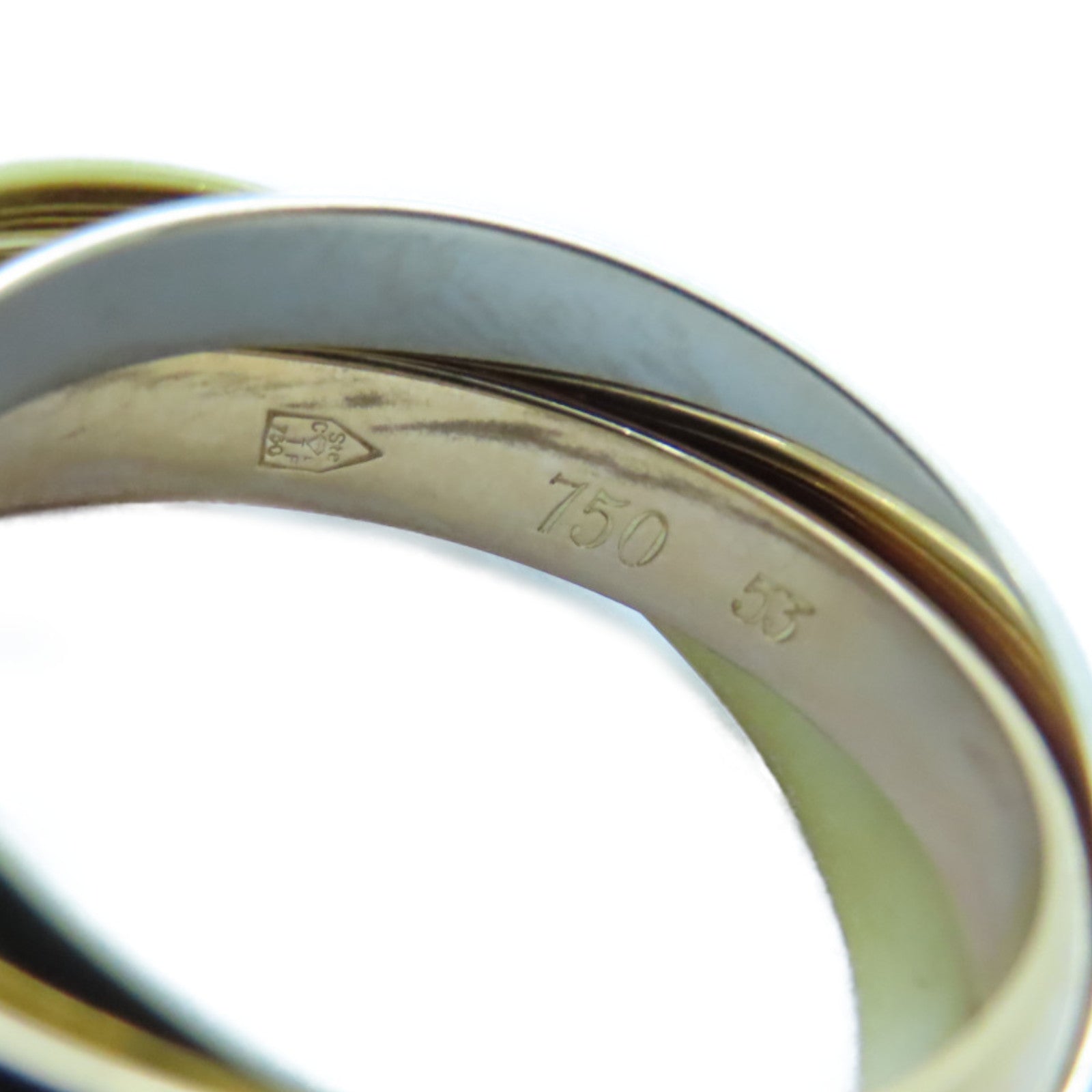 CARTIER 【激減優惠】18K黃金/白金/玫瑰金Trinity戒指Cartier#53/US#6.5