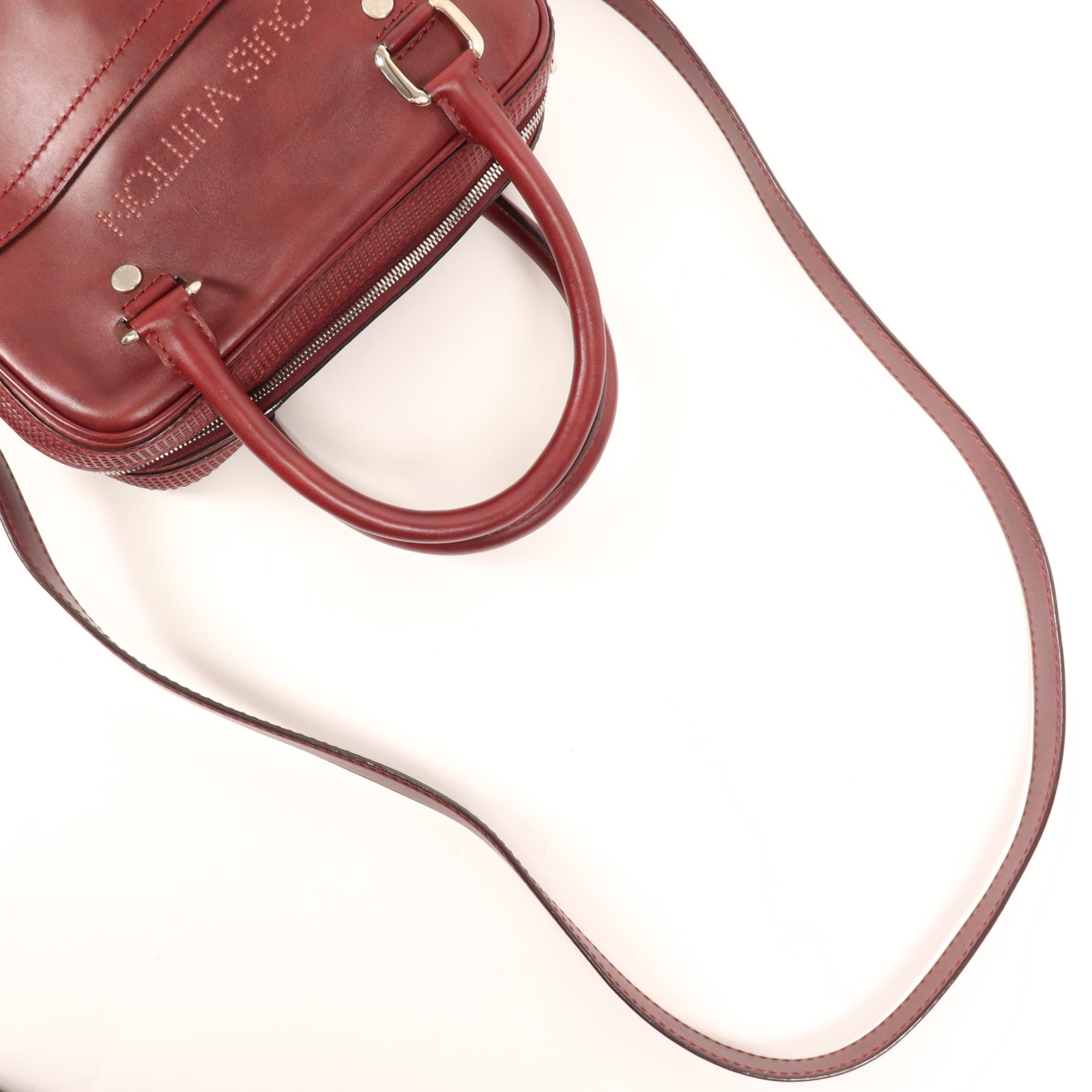 LOUIS VUITTON 牛皮皮革Shoulder Bag銀扣肩背袋