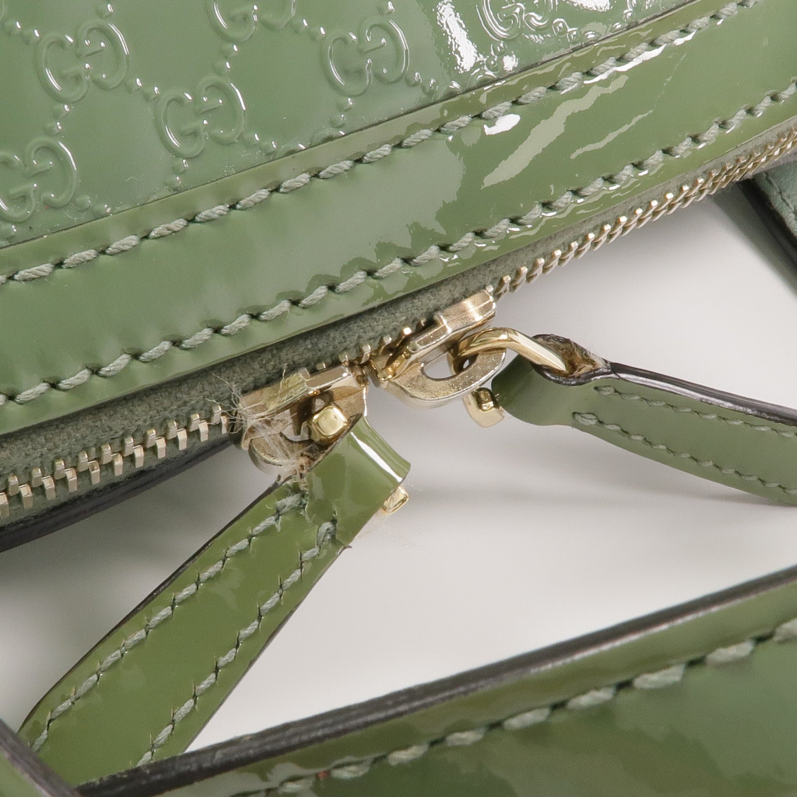 GUCCI 漆皮皮革2 Way Shoulder金扣手挽肩背兩用袋