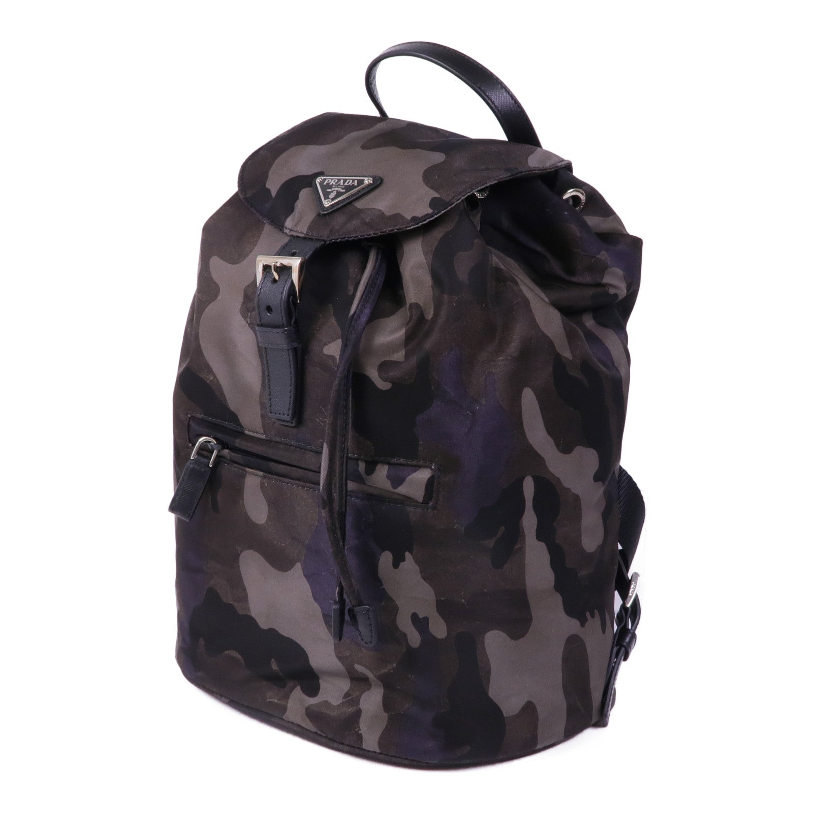PRADA 尼龍Backpack銀扣背包