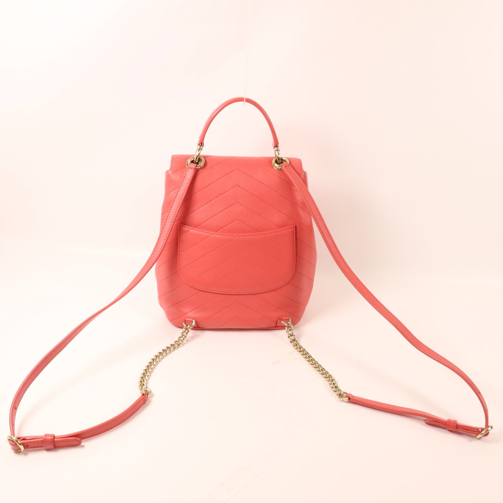 CHANEL 牛皮皮革Backpack鏈帶背包