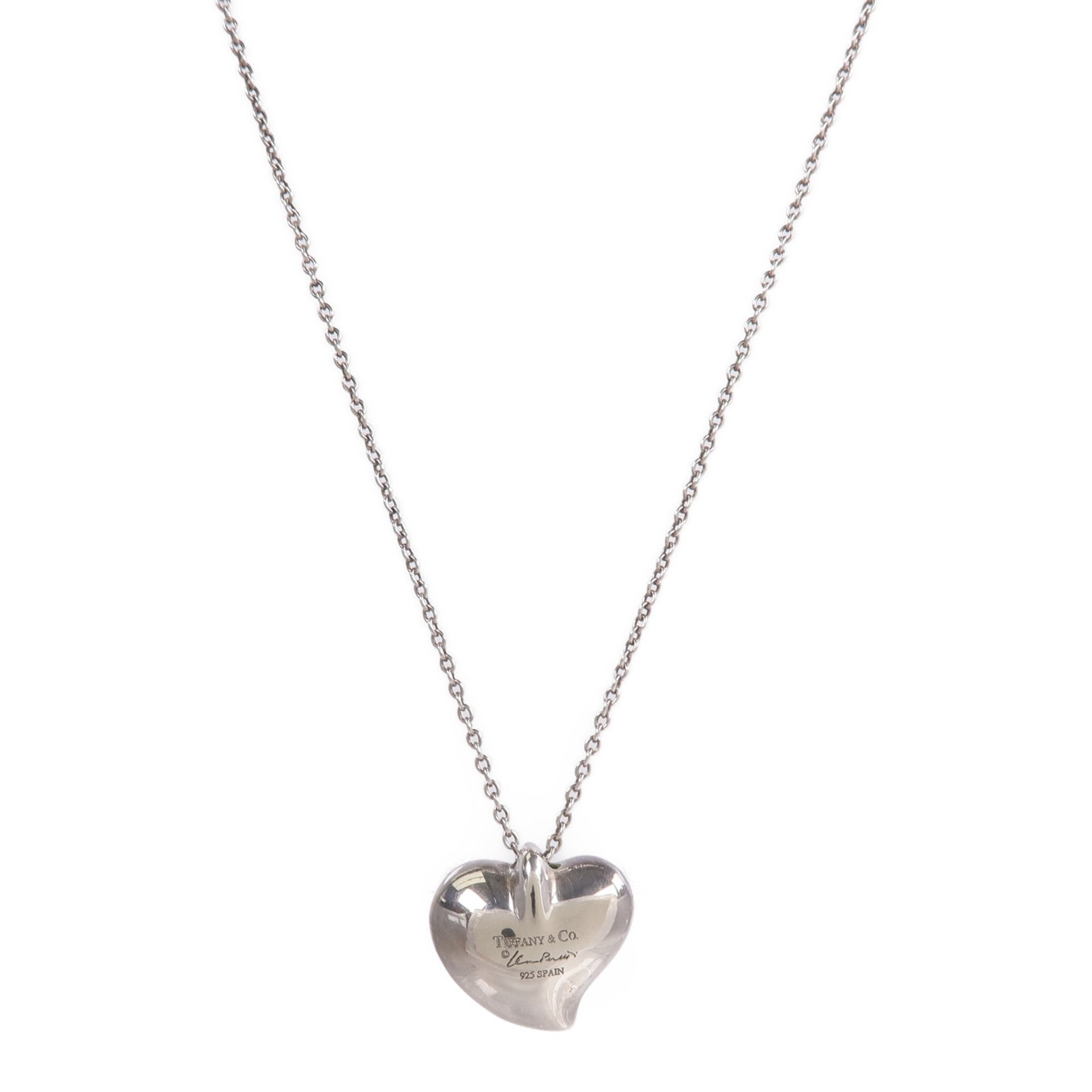TIFFANY＆CO 925純銀Heart Pendant Necklace項鍊