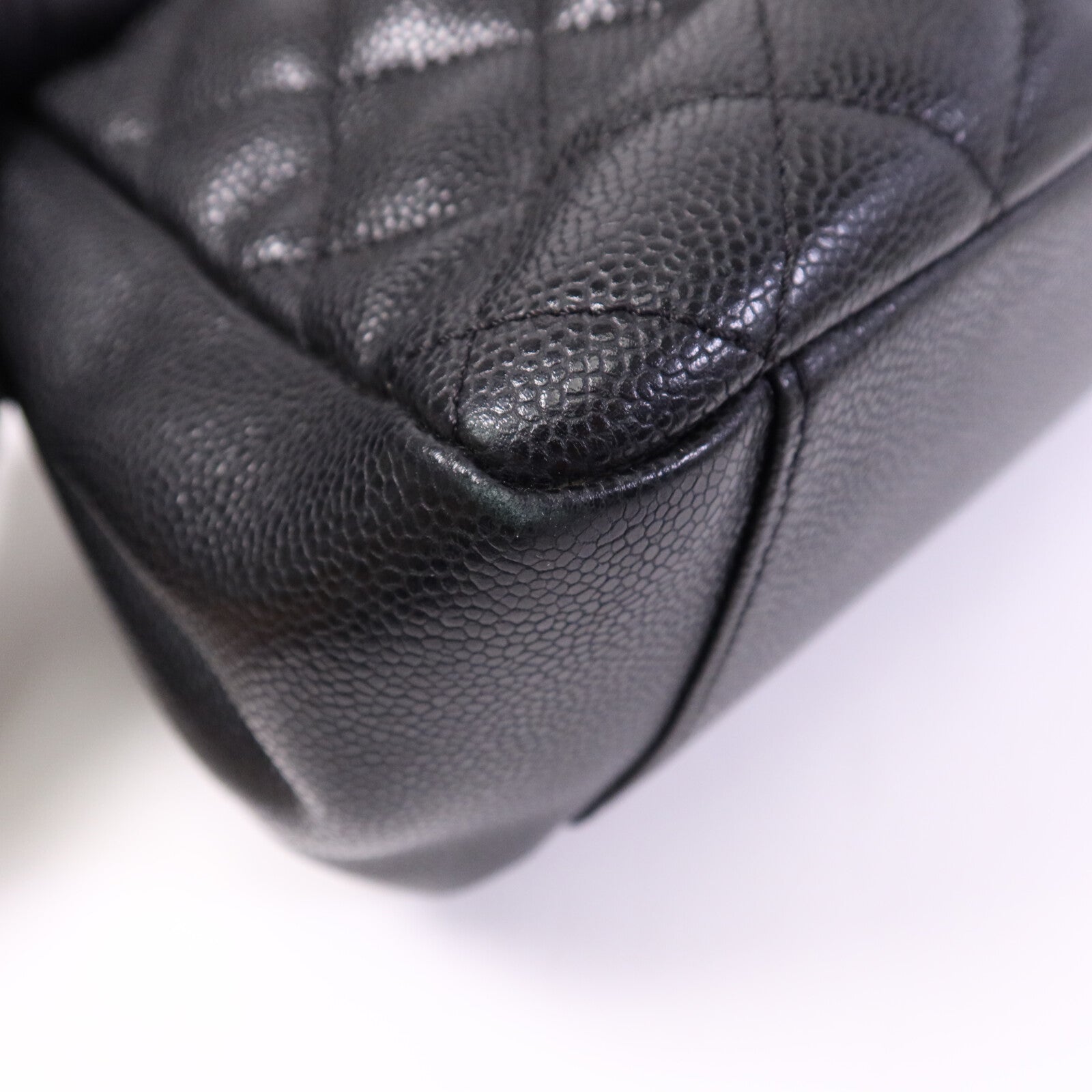 CHANEL 牛皮皮革GST Grand Shopping Tote Bag銀扣鏈帶肩背袋