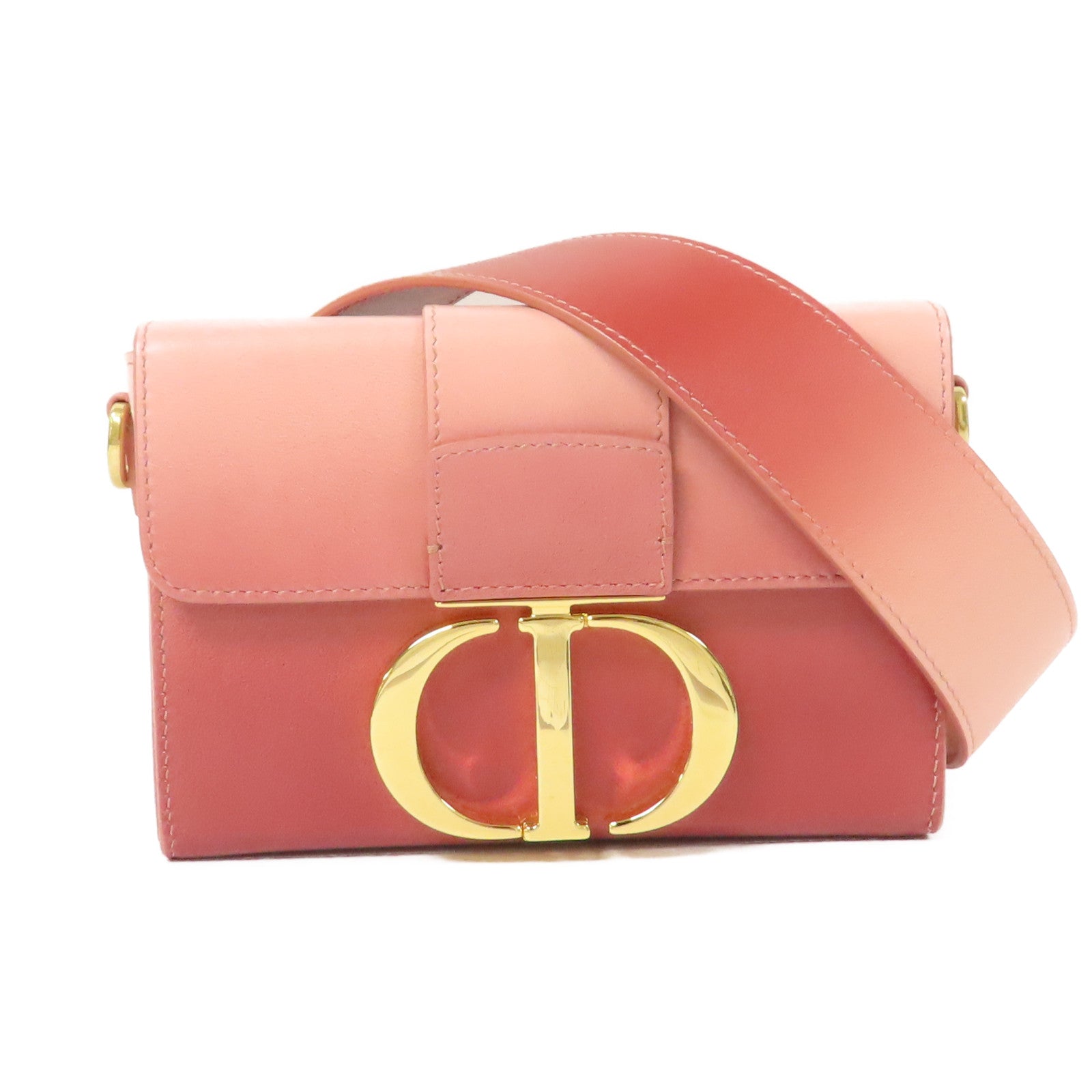 Dior 牛皮皮革Shoulder Bag金扣肩背袋粉紅色