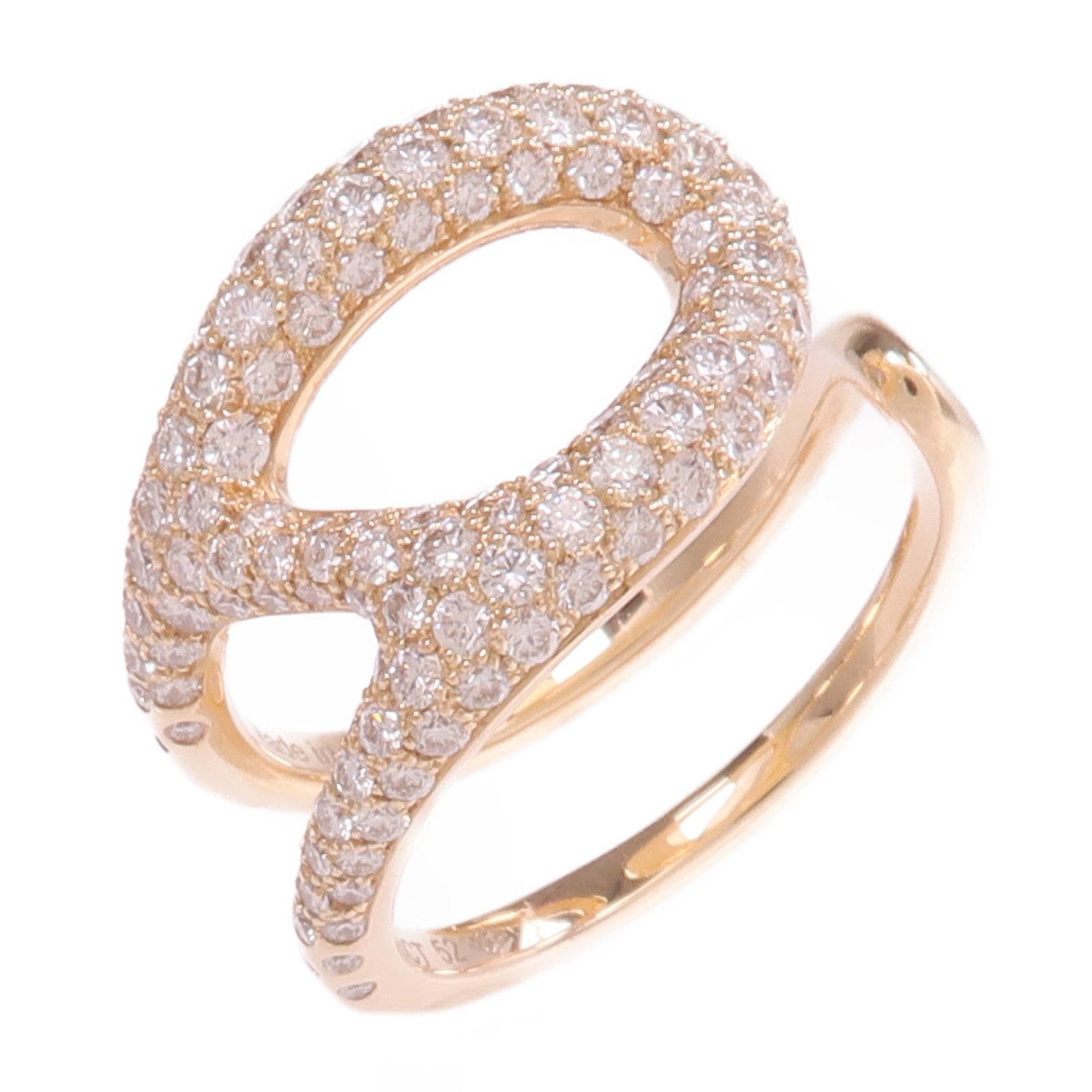 HERMES 18K玫瑰金Chaine d'ancre Punk Ring鑽石戒指