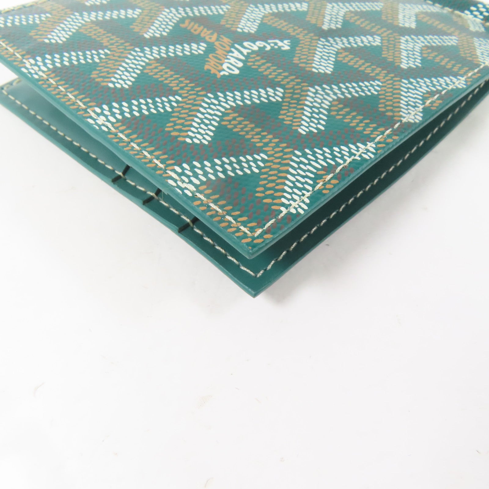 GOYARD 塗層帆布Card Case銀扣卡片套綠色