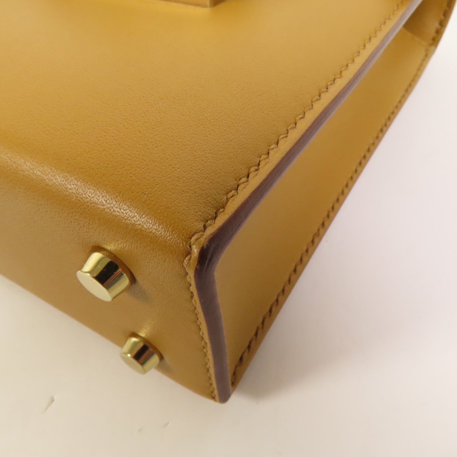HERMES Tadelakt皮革Verrou Mini金扣鏈帶肩背袋Sesame