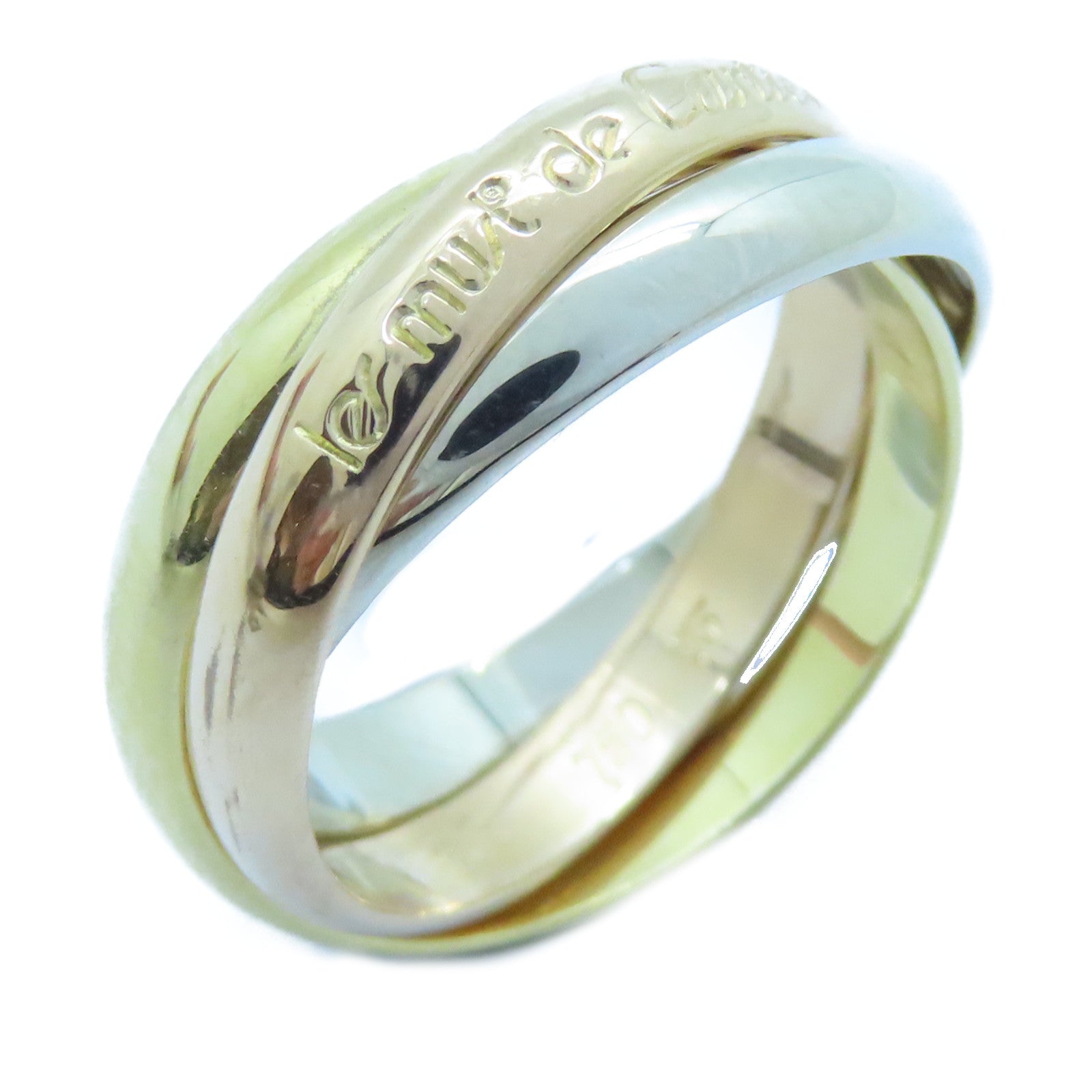 CARTIER 【激減優惠】18K黃金/白金/玫瑰金Trinity戒指Cartier#53/US#6.5