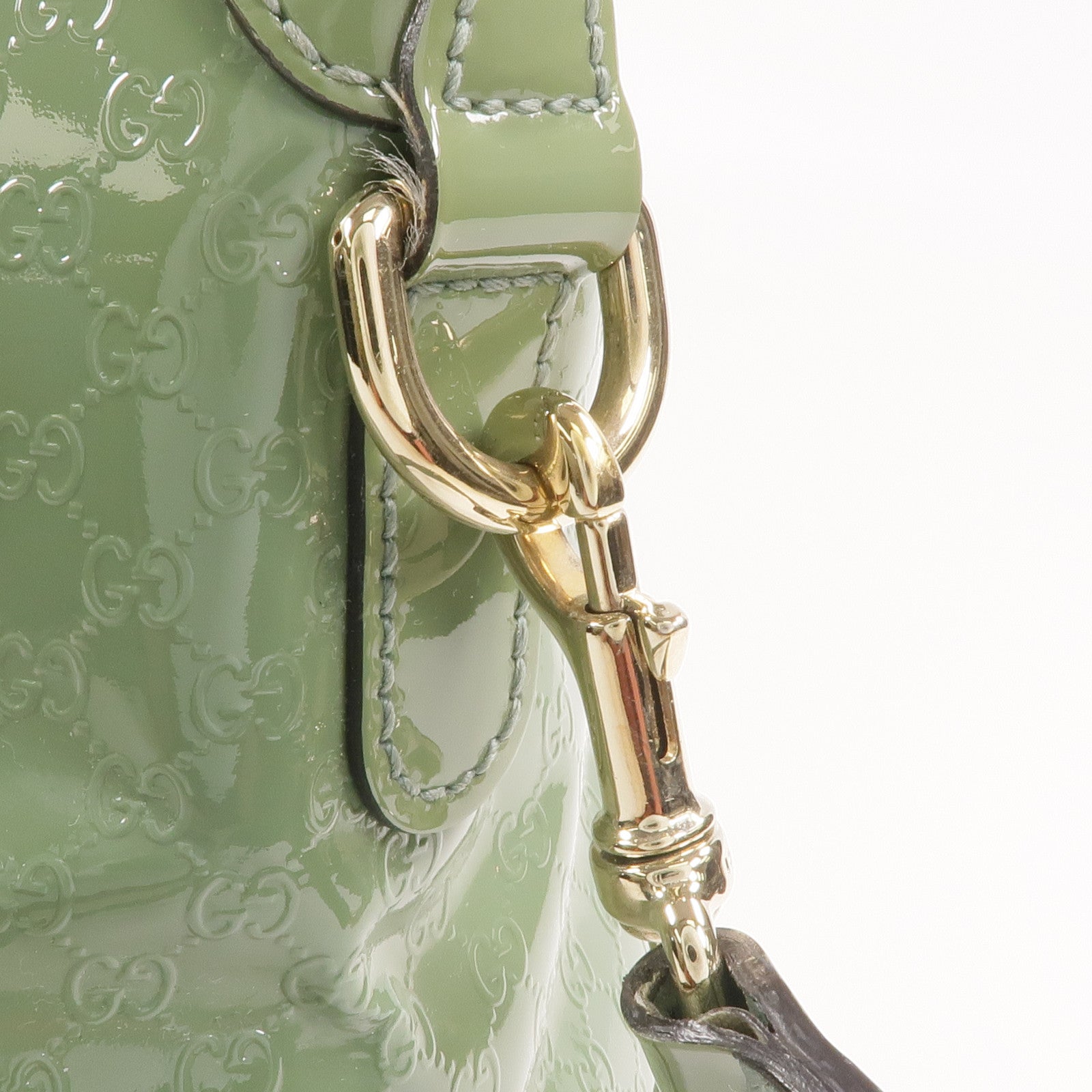 GUCCI 漆皮皮革2 Way Shoulder金扣手挽肩背兩用袋