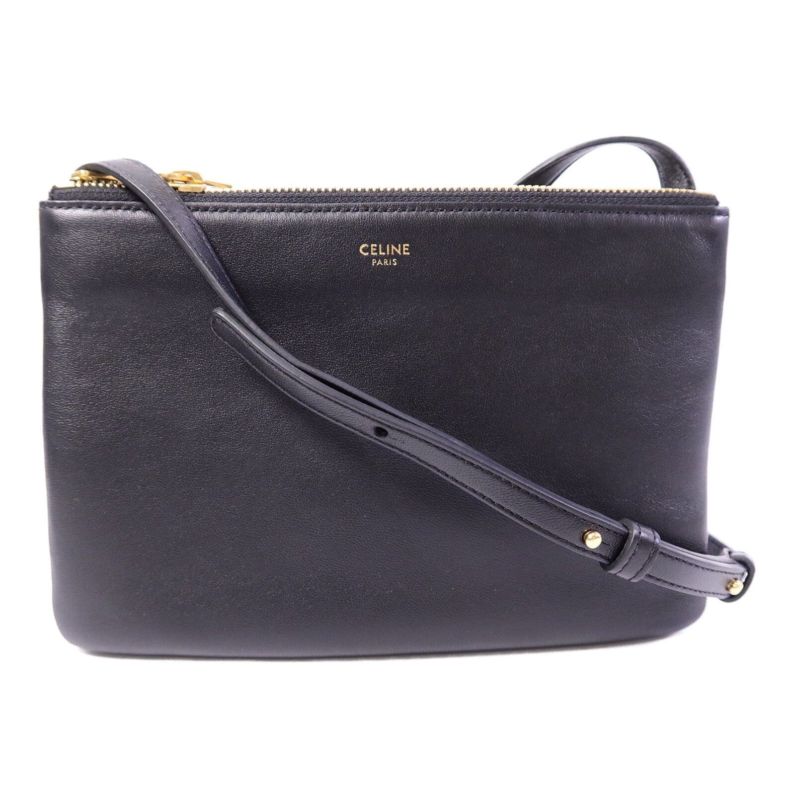 CELINE 牛皮皮革Trio肩背袋