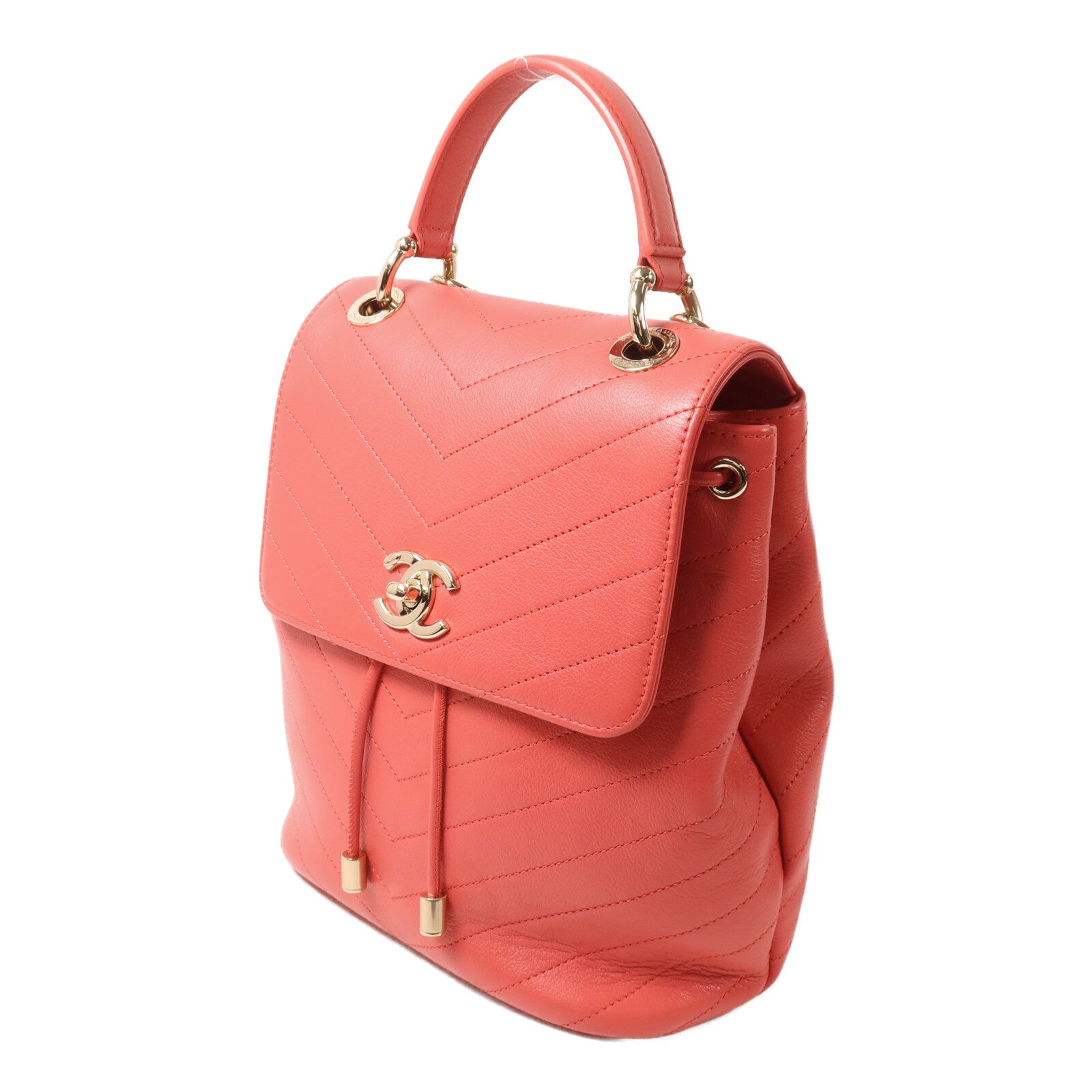 CHANEL 牛皮皮革Backpack鏈帶背包