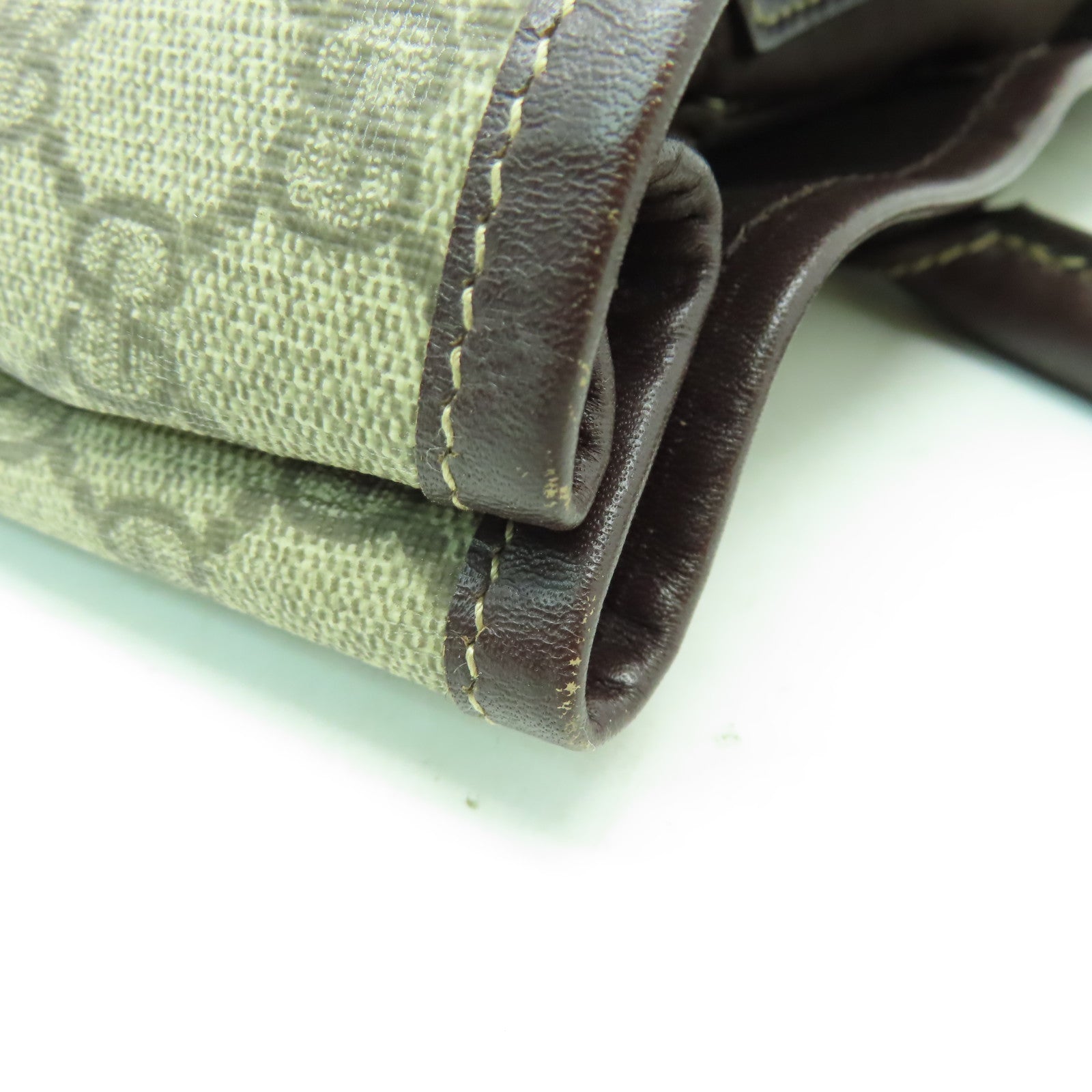 GUCCI 塗層帆布Tote Bag金扣手挽袋棕色