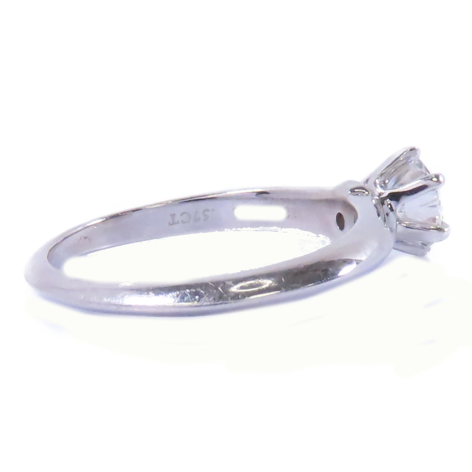 TIFFANY＆CO PT950鉑金Diamond Ring 0.57ct鑽石戒指US#5.75