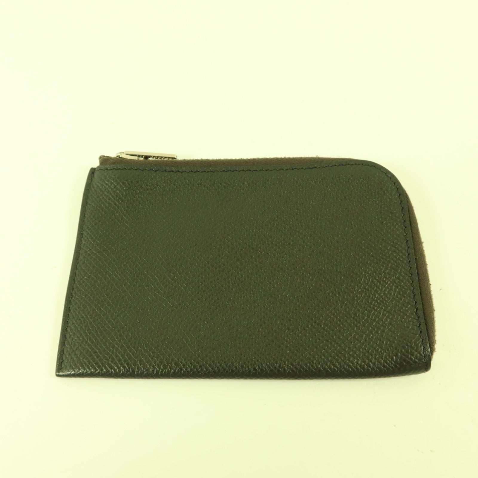 HERMES 【激減優惠】Epsom皮革Zipper Long Wallet銀扣拉鏈長錢包Bleu Paon